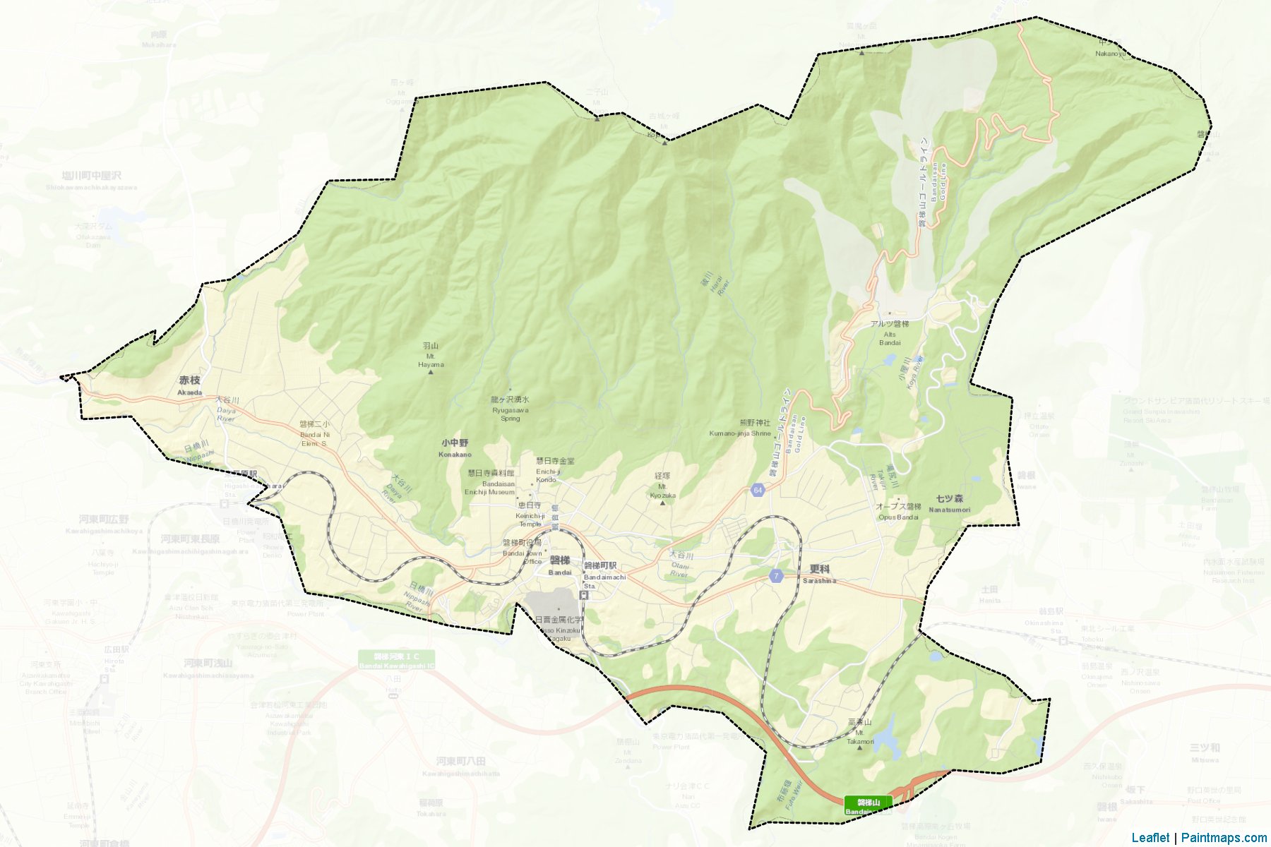 Muestras de recorte de mapas Bandai (Fukushima)-2