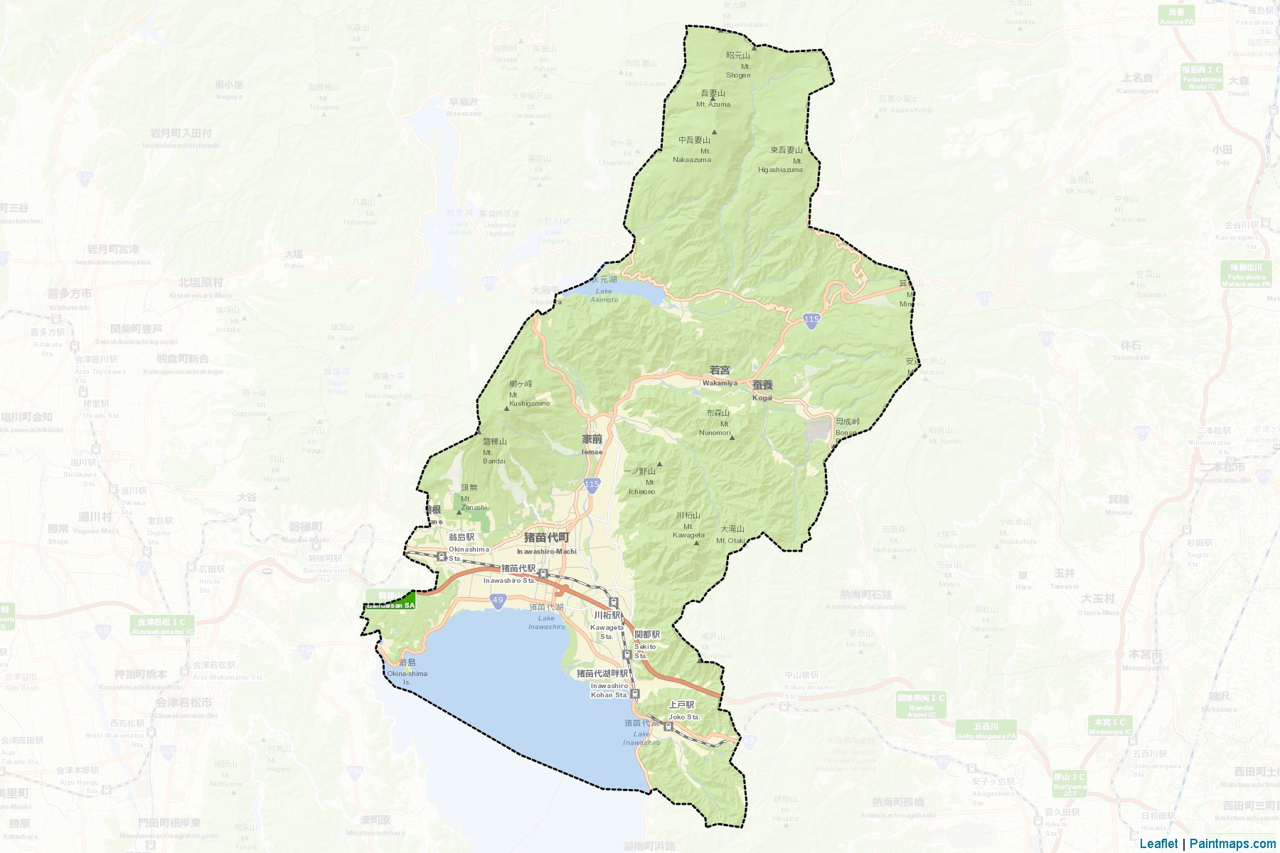 Muestras de recorte de mapas Inawashiro (Fukushima)-2