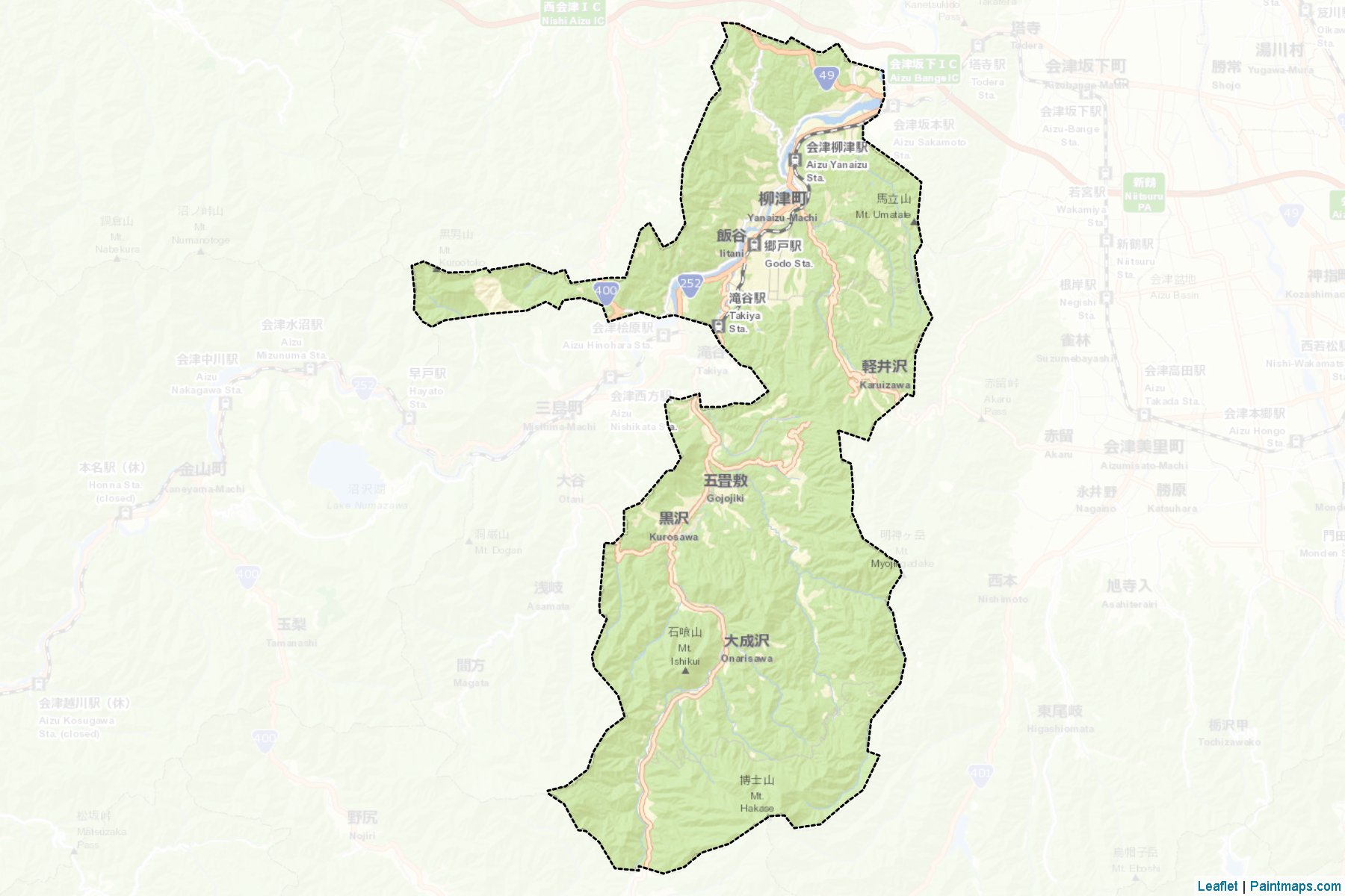 Yanaizu (Fukushima Prefecture) Map Cropping Samples-2