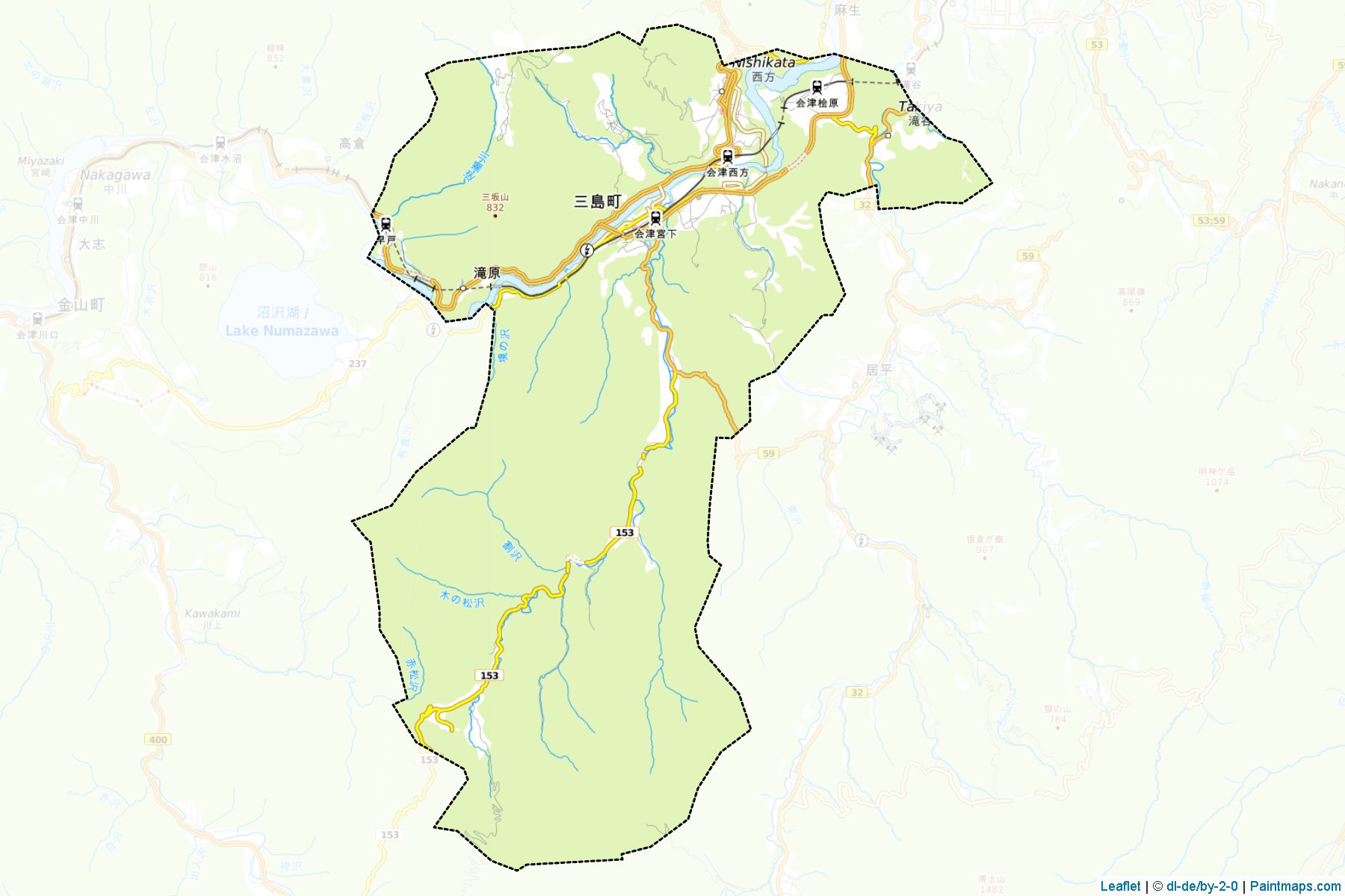 Mishima (Fukushima Prefecture) Map Cropping Samples-1