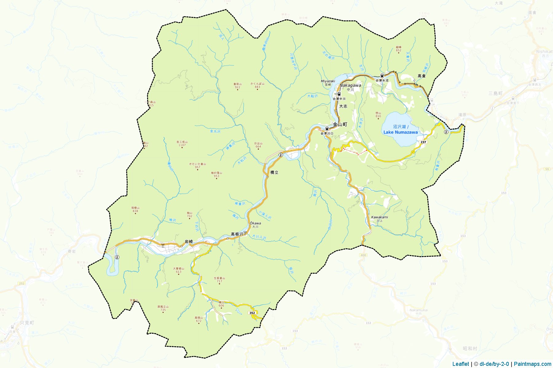 Muestras de recorte de mapas Kaneyama (Fukushima)-1