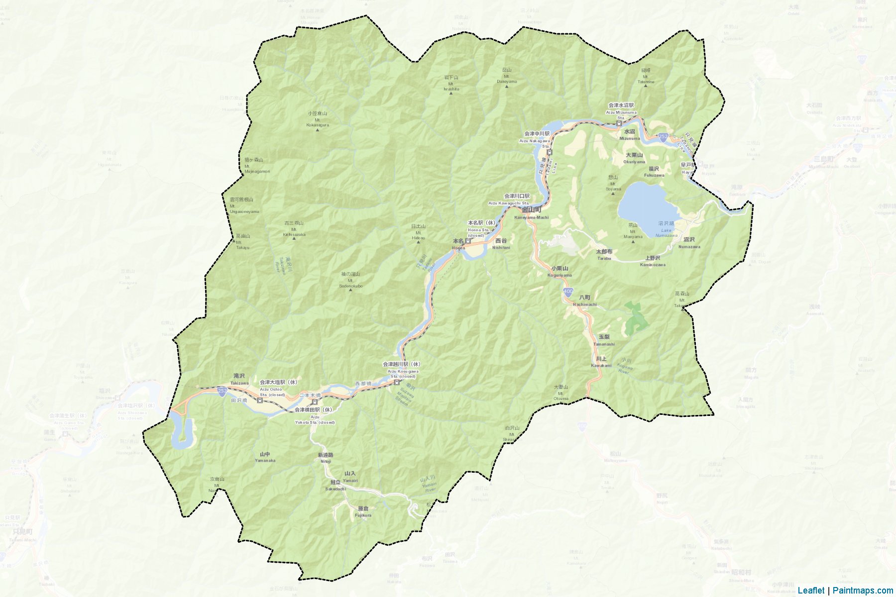 Muestras de recorte de mapas Kaneyama (Fukushima)-2