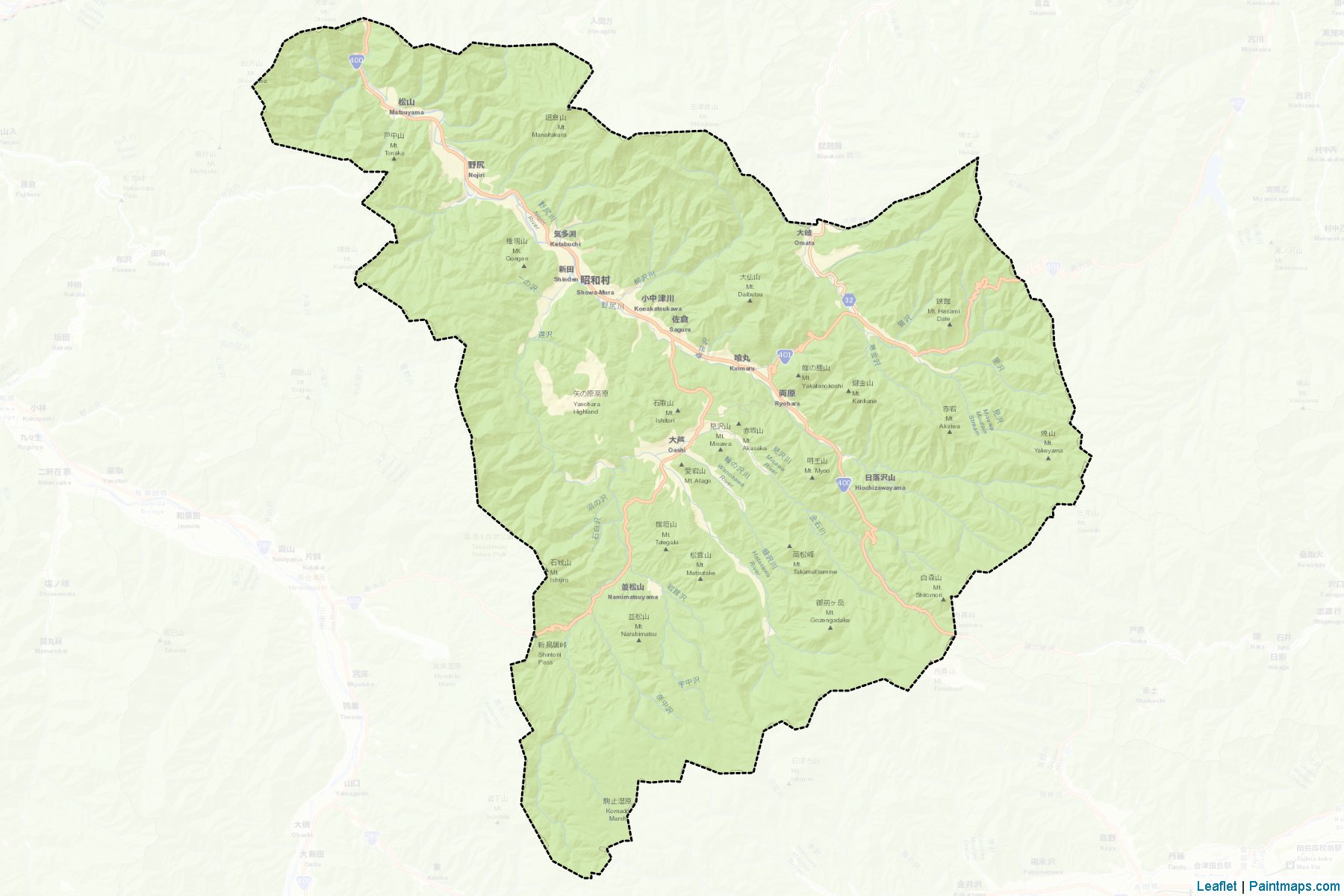 Showa (Fukushima Prefecture) Map Cropping Samples-2