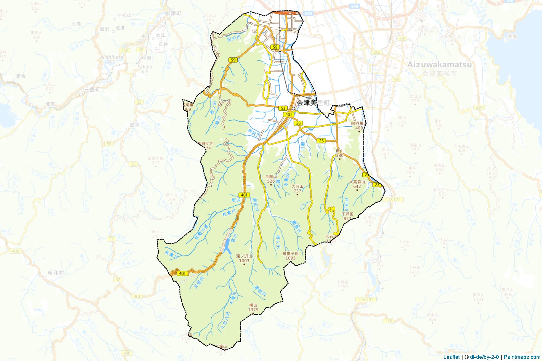 Aizumisato (Fukushima Prefecture) Map Cropping Samples-1