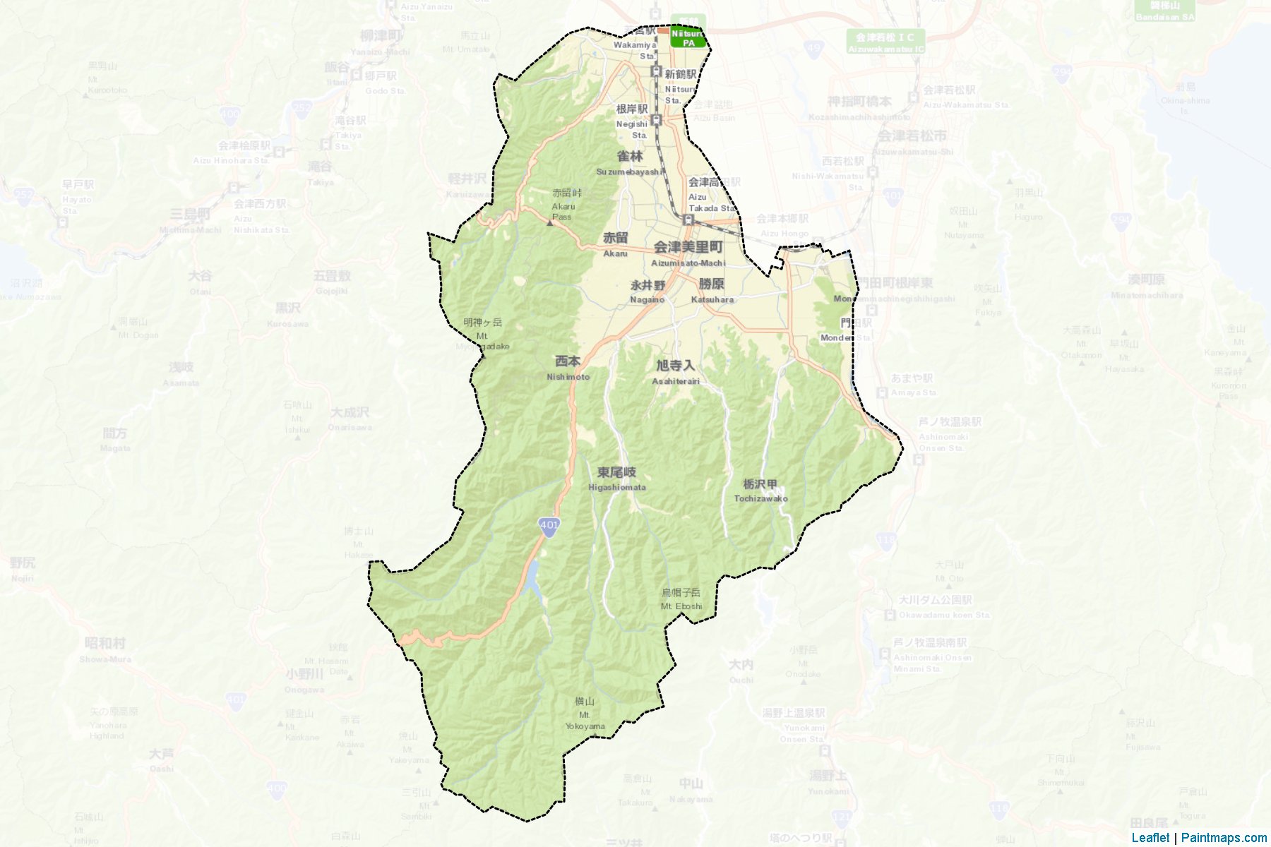 Aizumisato (Fukushima Prefecture) Map Cropping Samples-2