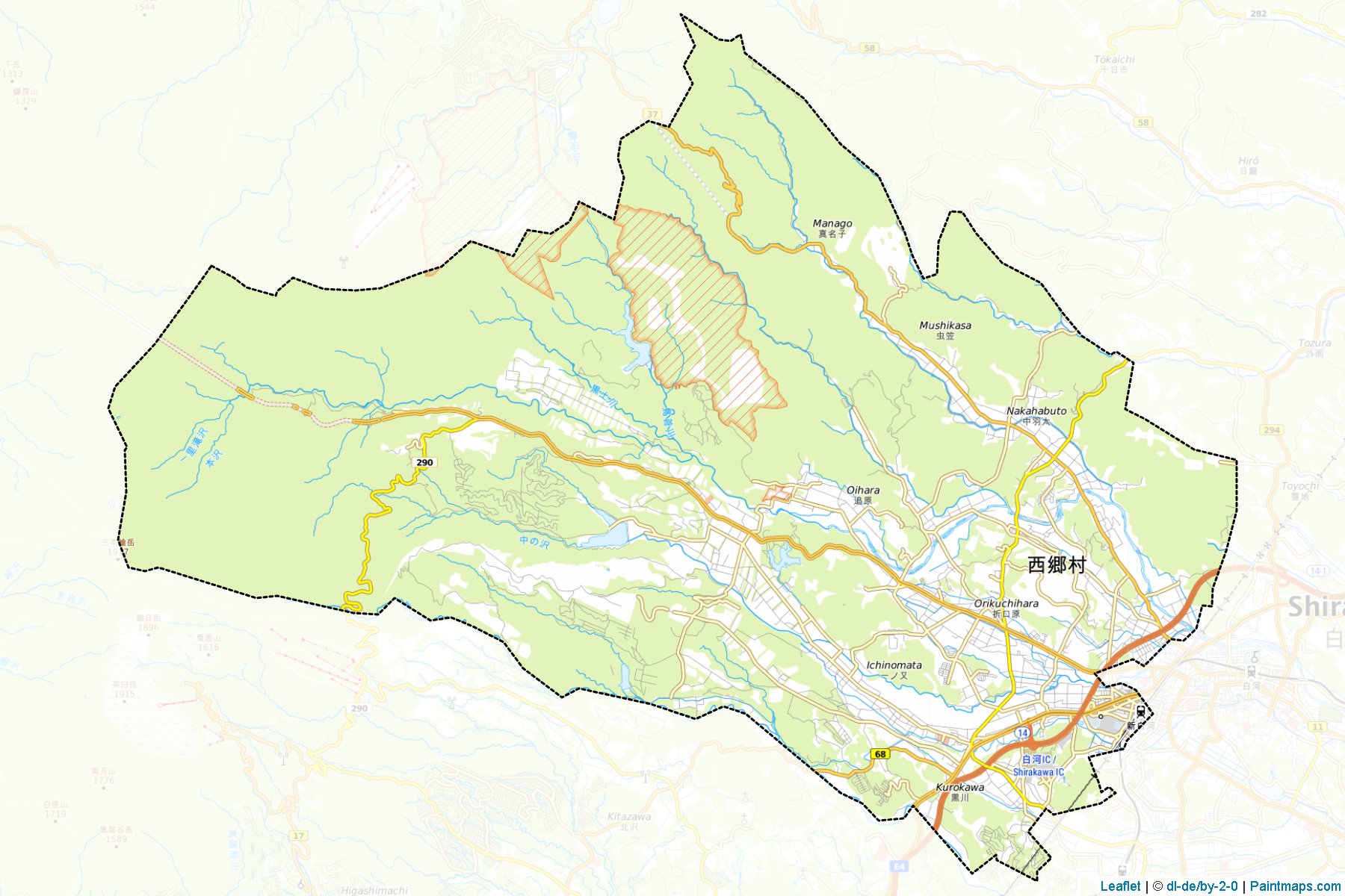 Nishigo (Fukushima Prefecture) Map Cropping Samples-1