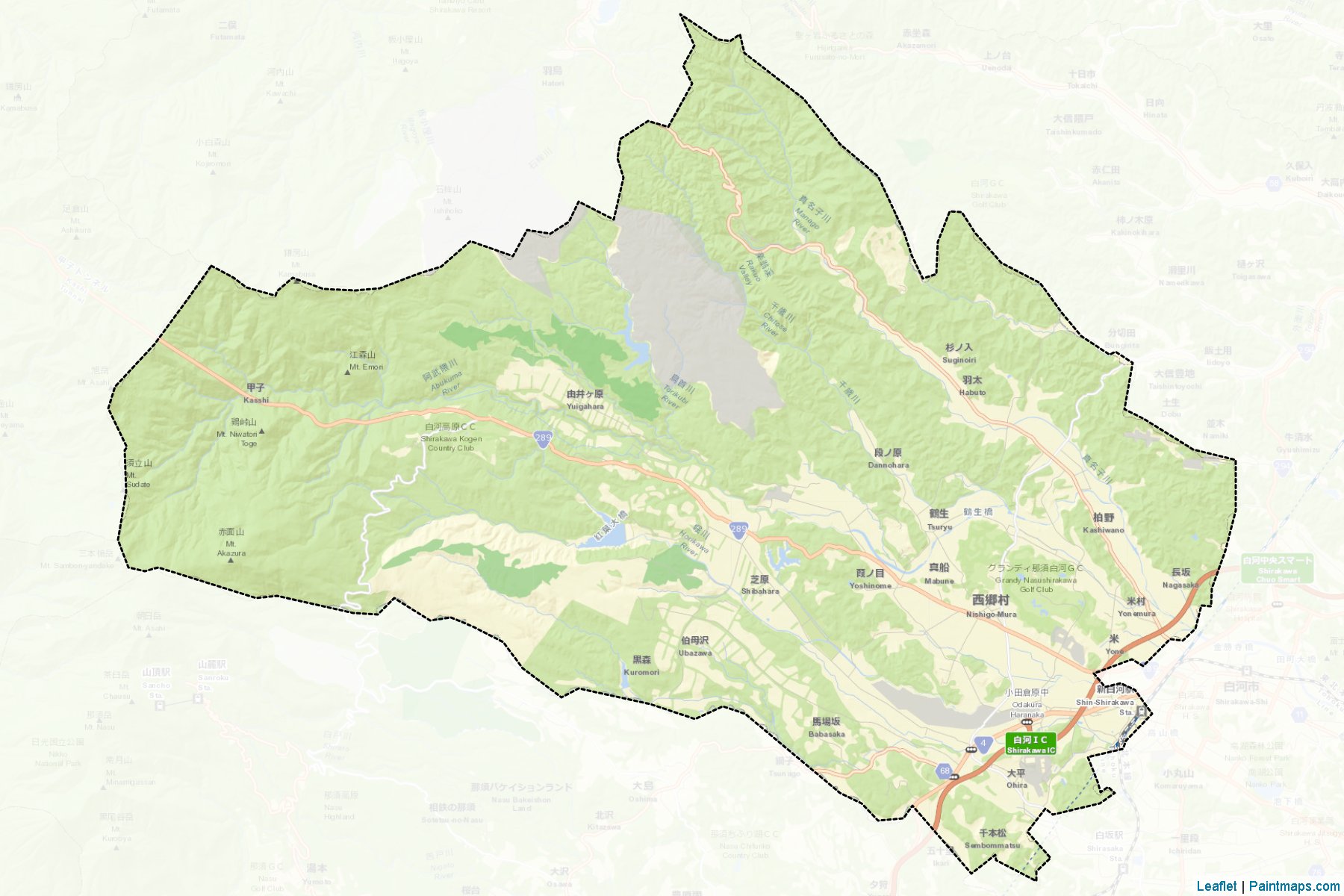 Nishigo (Fukushima Prefecture) Map Cropping Samples-2