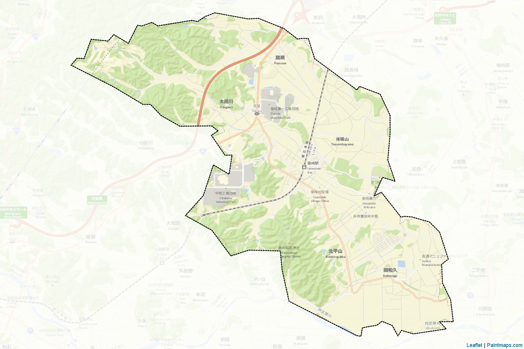 Izumizaki (Fukushima Prefecture) Map Cropping Samples-2