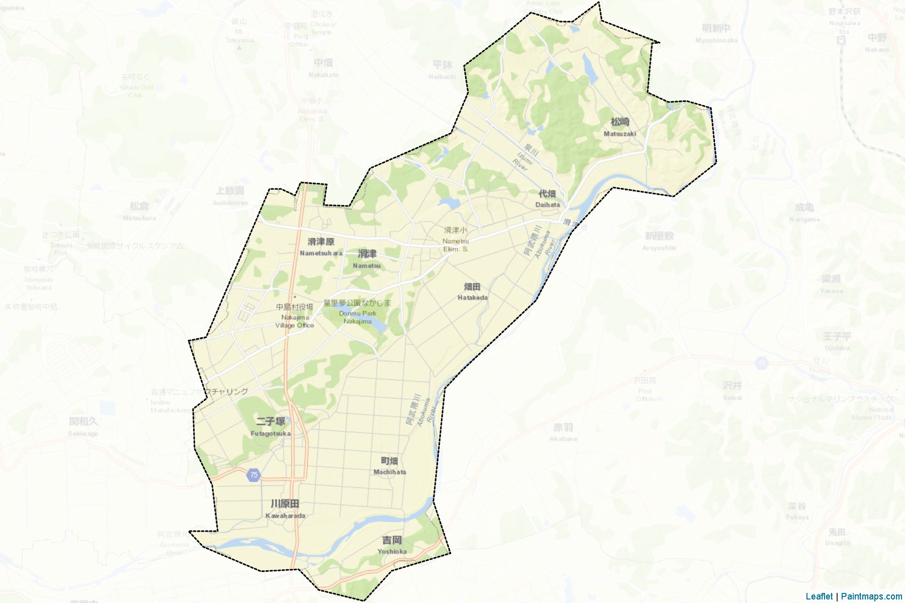 Muestras de recorte de mapas Nakajima (Fukushima)-2