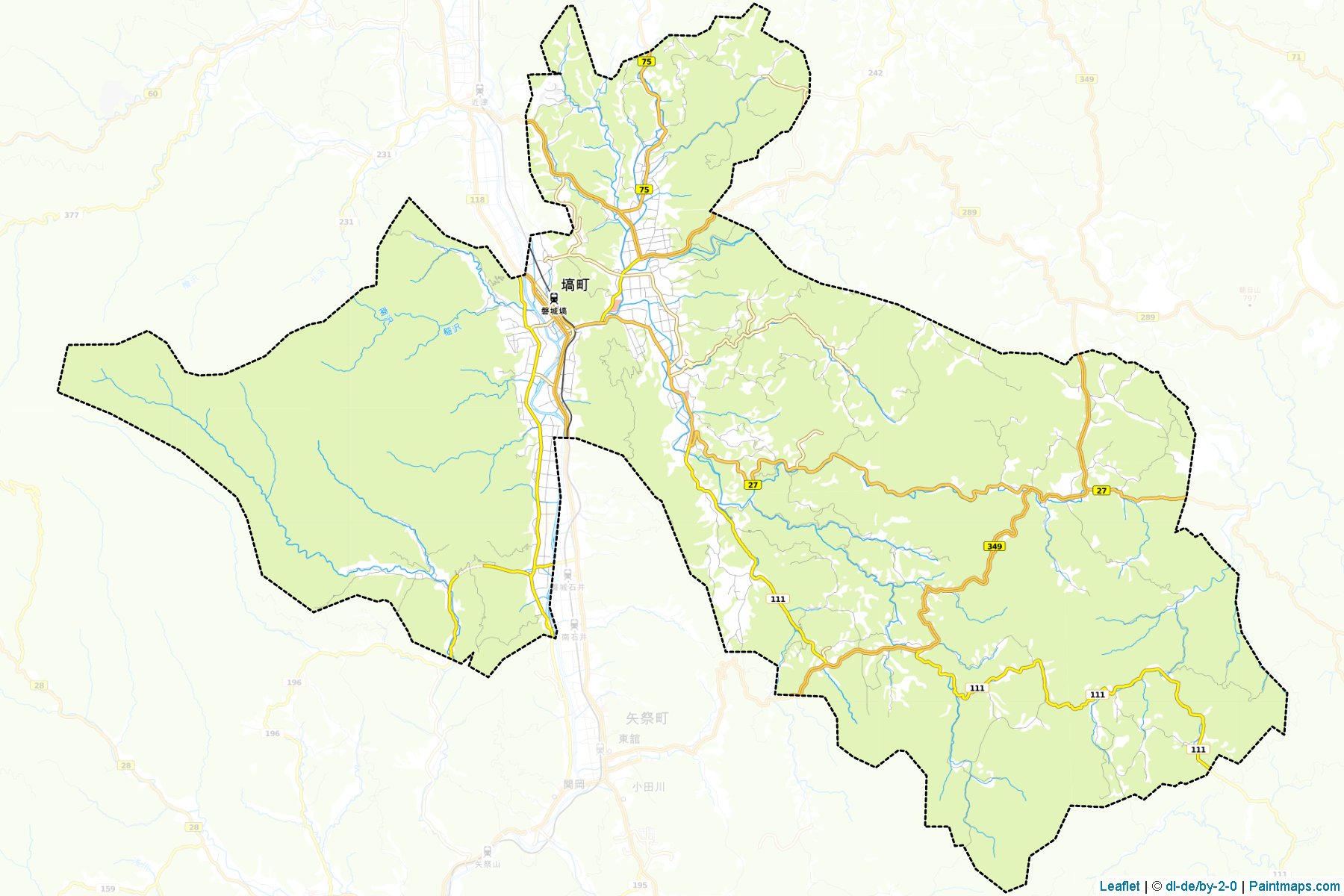 Hanawa (Fukushima Prefecture) Map Cropping Samples-1