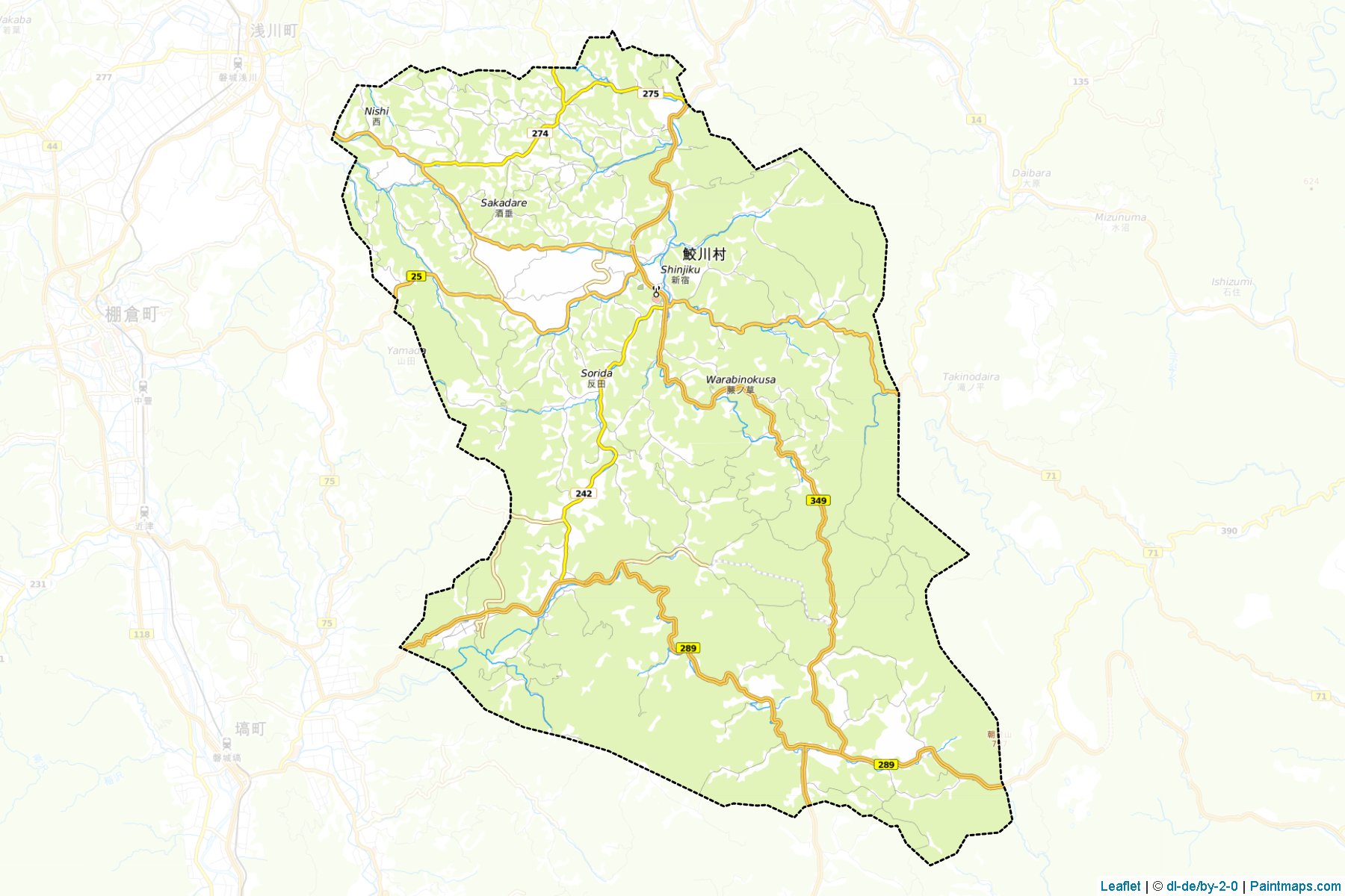 Muestras de recorte de mapas Samegawa (Fukushima)-1