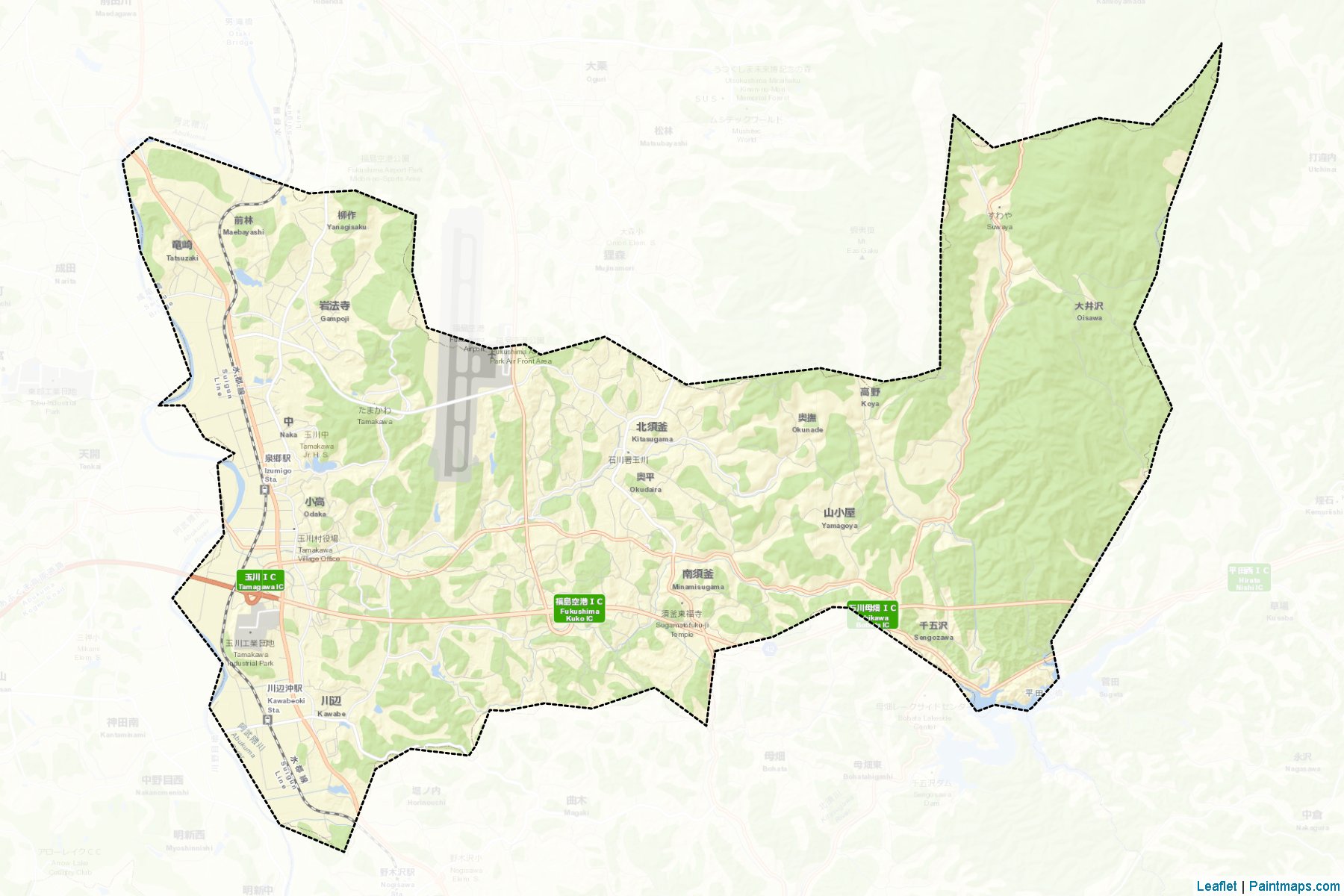 Muestras de recorte de mapas Tamakawa (Fukushima)-2