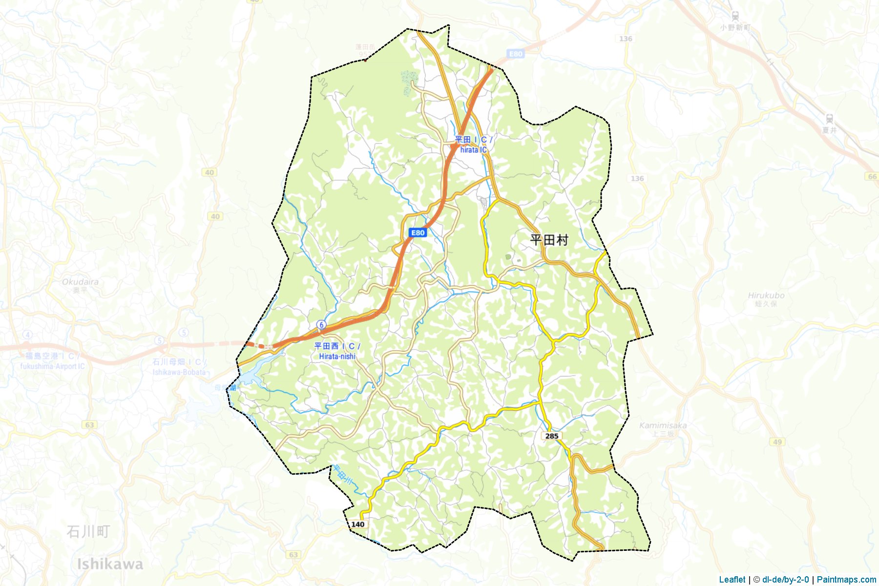 Hirata (Fukushima Prefecture) Map Cropping Samples-1