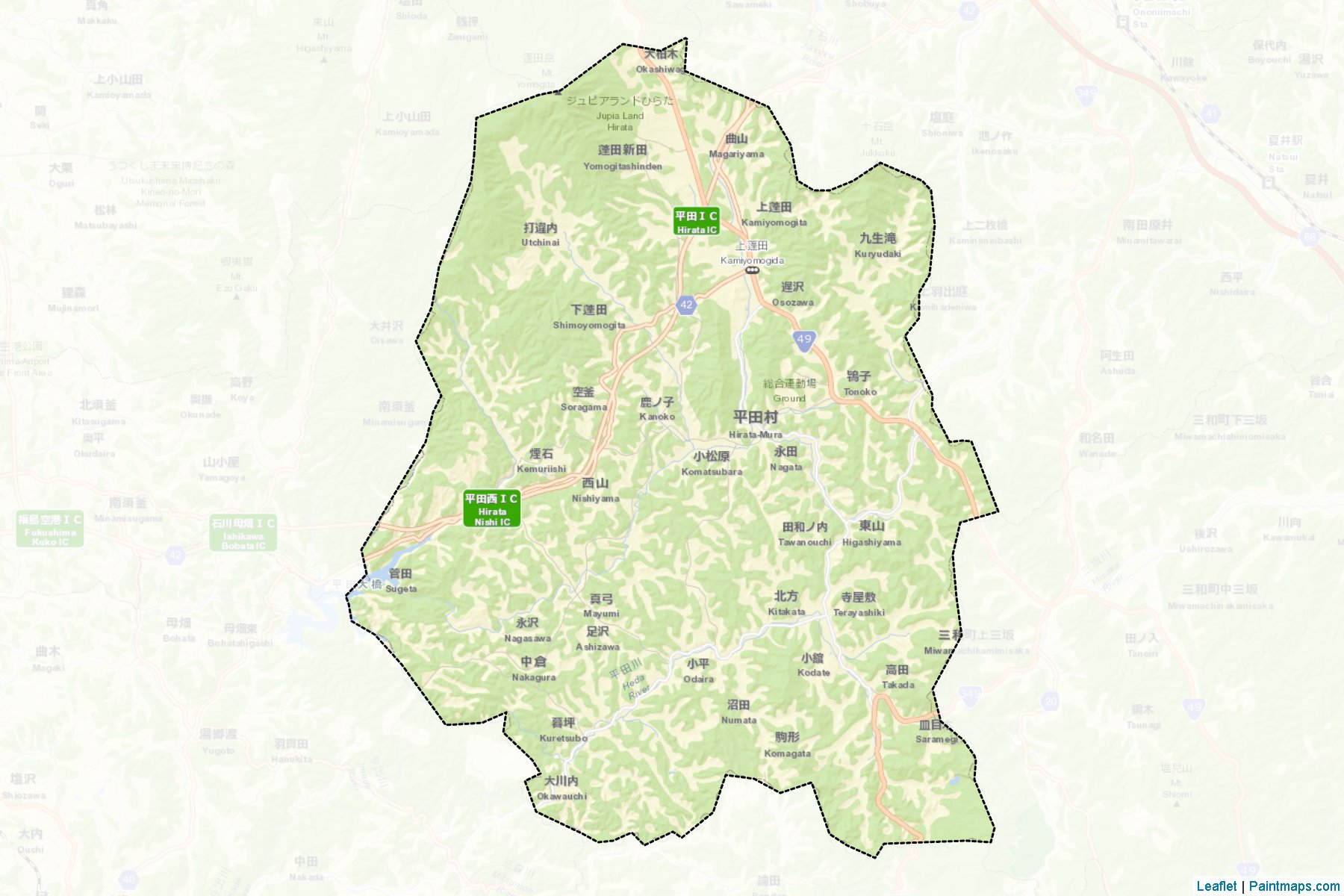 Hirata (Fukushima Prefecture) Map Cropping Samples-2