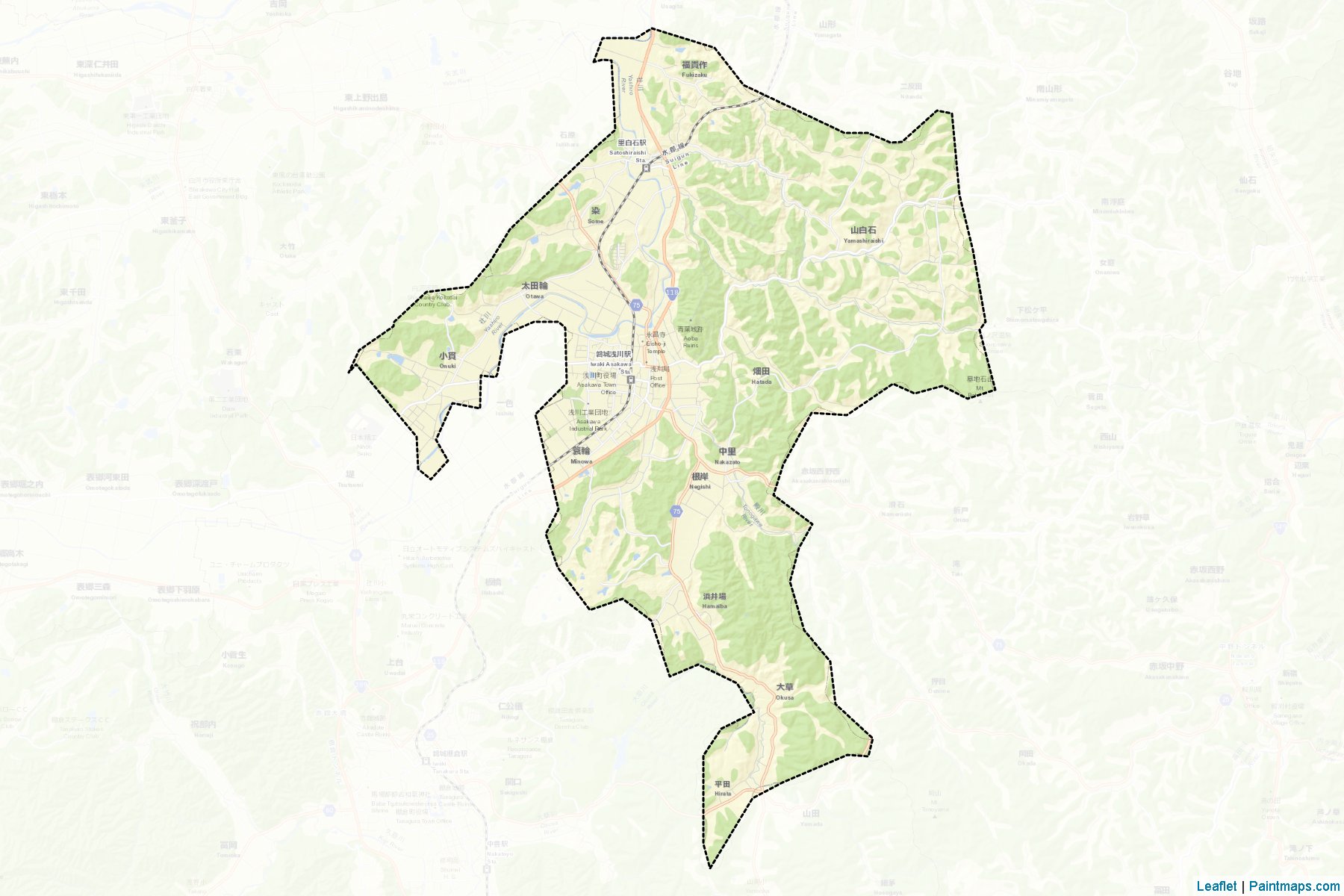 Muestras de recorte de mapas Asakawa (Fukushima)-2