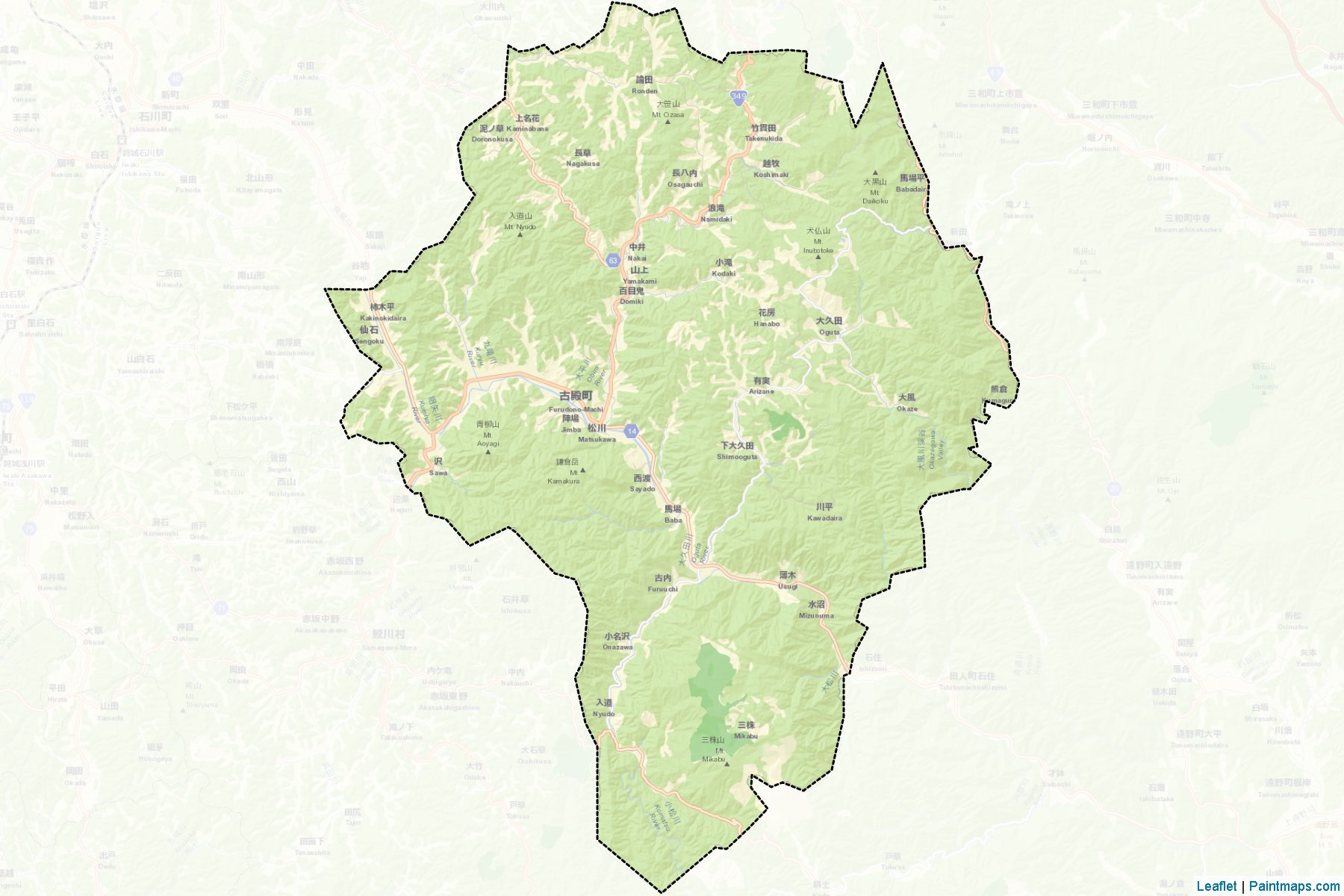 Furudono (Fukushima Prefecture) Map Cropping Samples-2