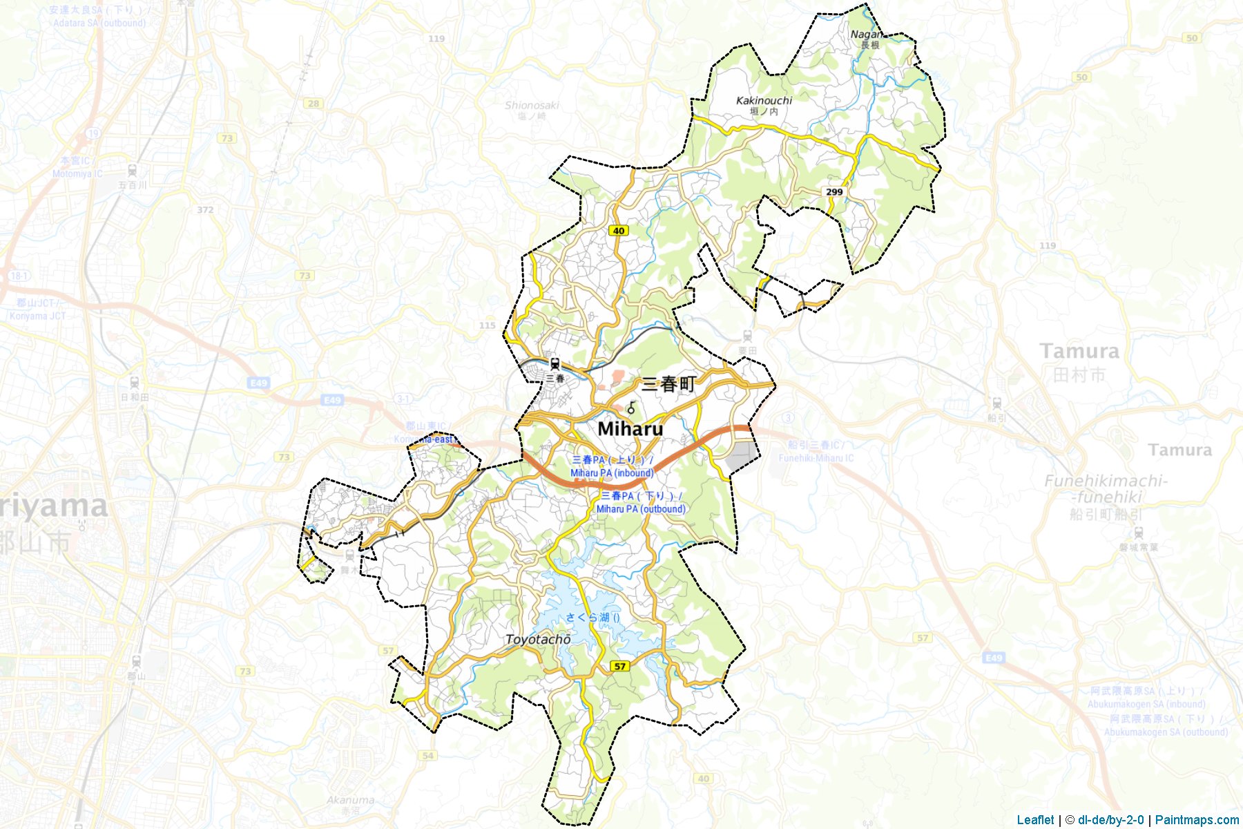 Miharu (Fukushima Prefecture) Map Cropping Samples-1