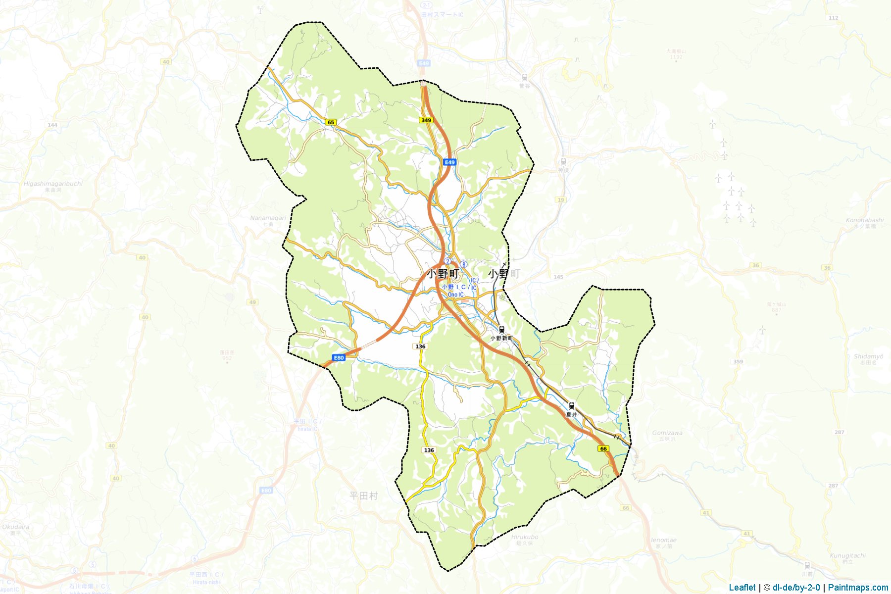 Ono (Fukushima Prefecture) Map Cropping Samples-1