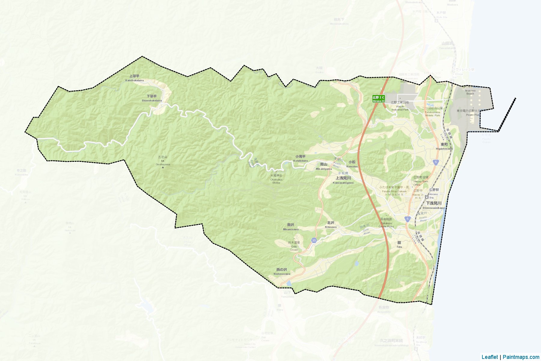 Hirono (Fukushima Prefecture) Map Cropping Samples-2