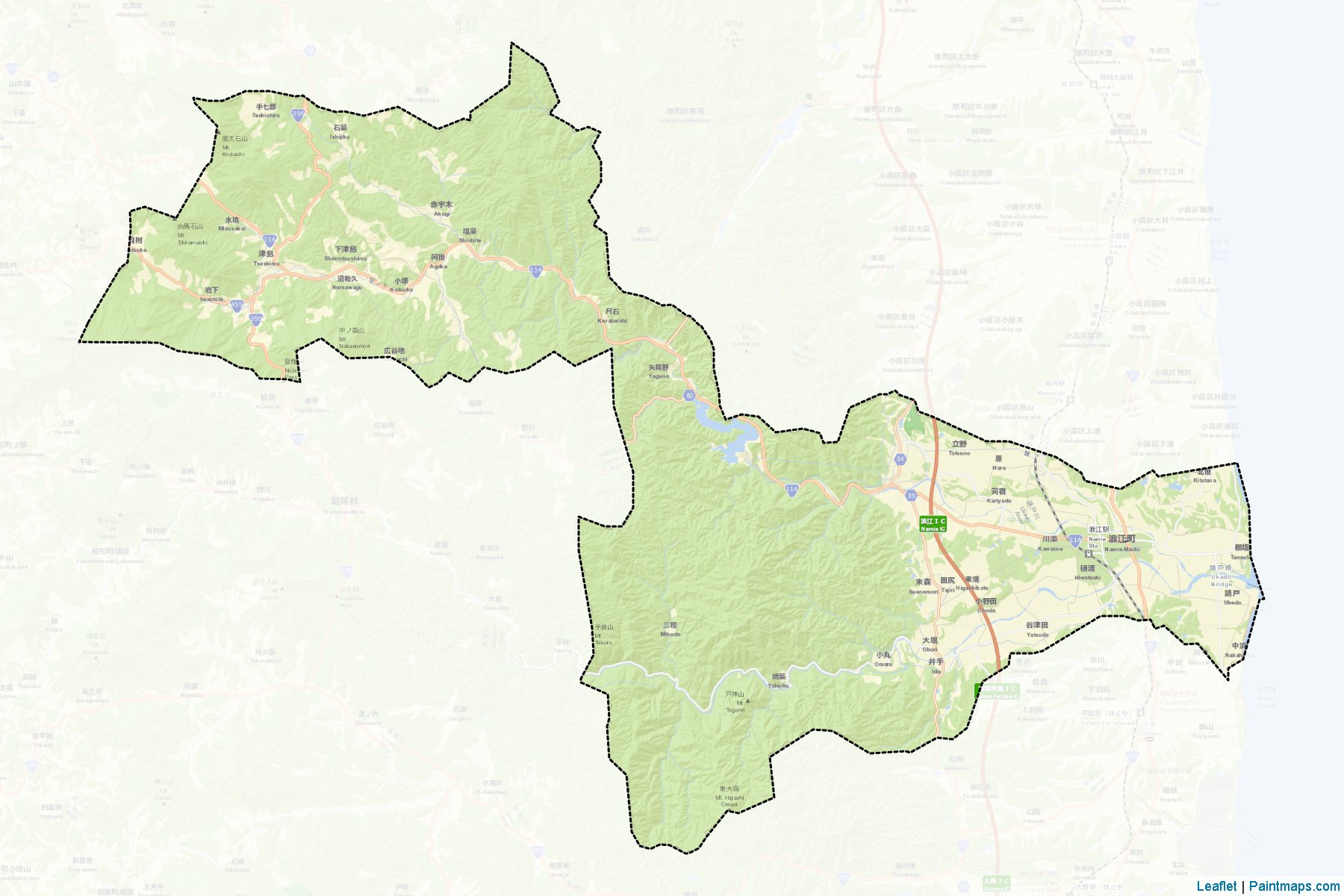 Namie (Fukushima Prefecture) Map Cropping Samples-2