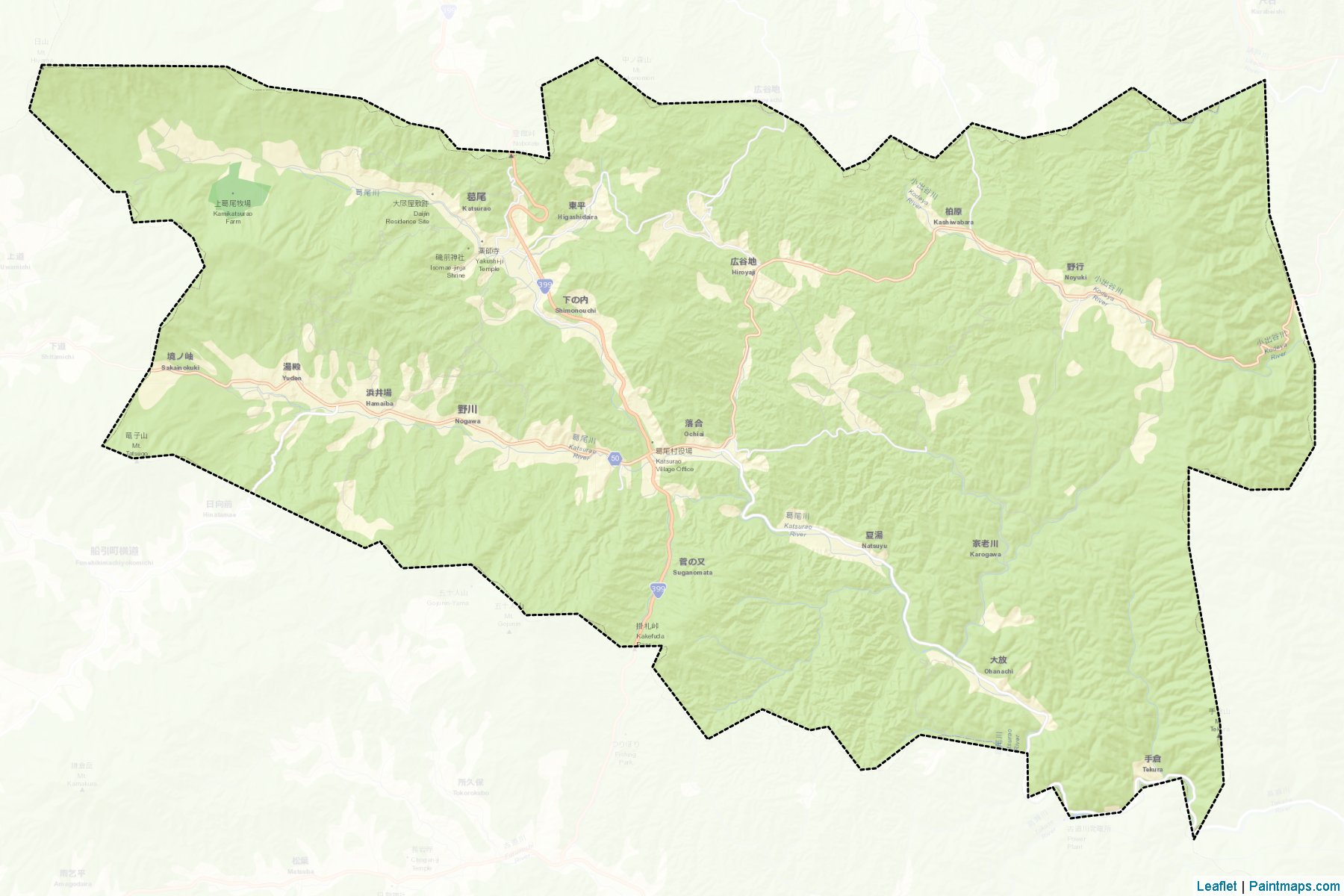 Katsurao (Fukushima Prefecture) Map Cropping Samples-2