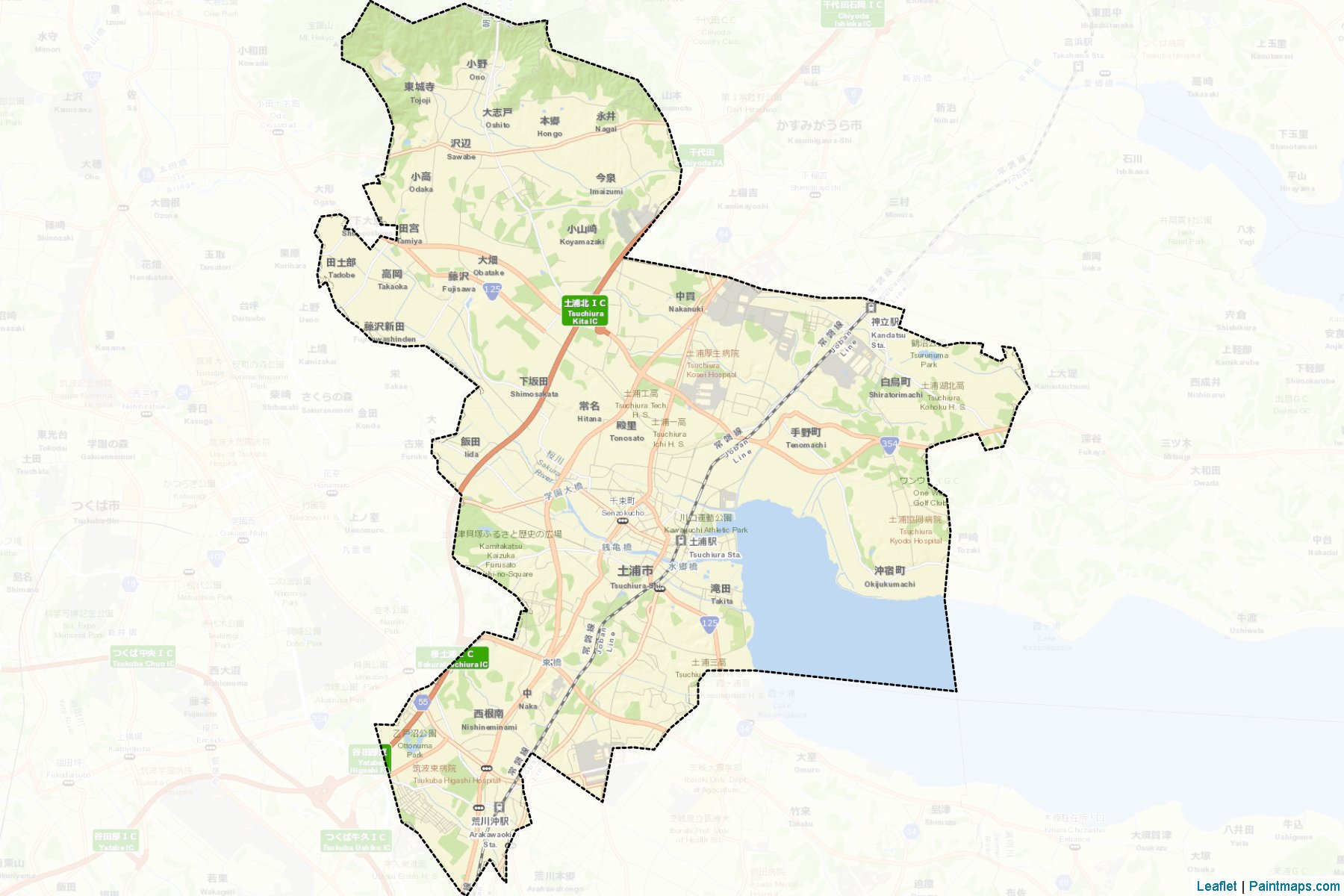 Tsuchiura (Ibaraki Prefecture) Map Cropping Samples-2