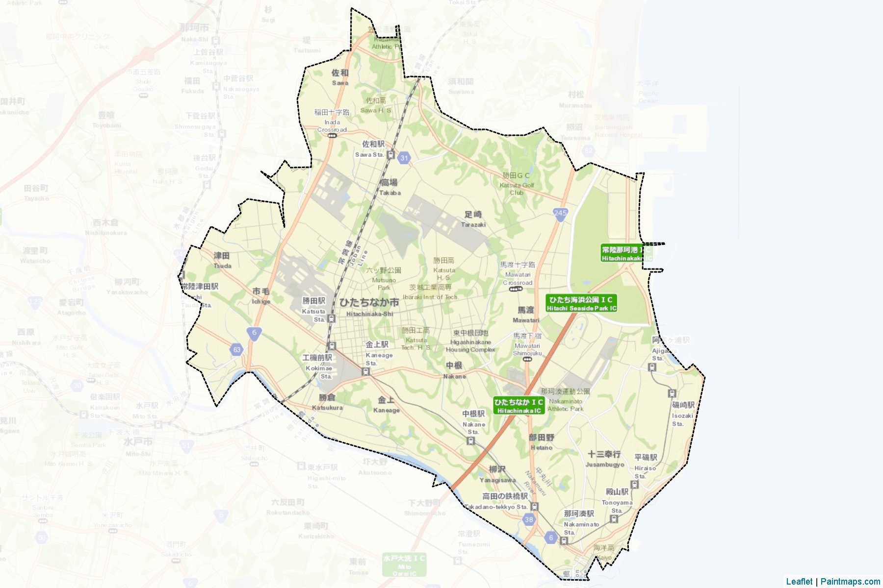 Muestras de recorte de mapas Hitachinaka (Ibaraki)-2