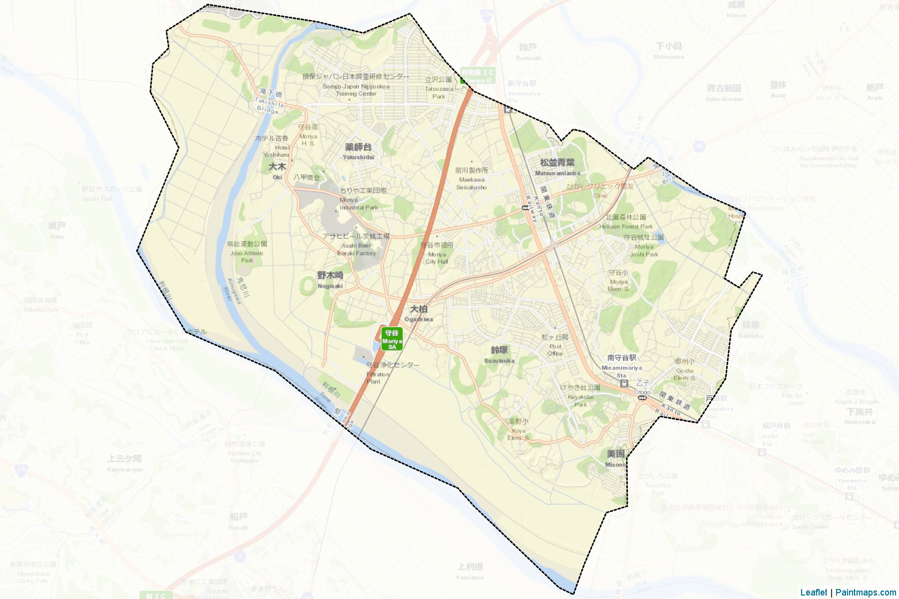 Moriya (Ibaraki Prefecture) Map Cropping Samples-2