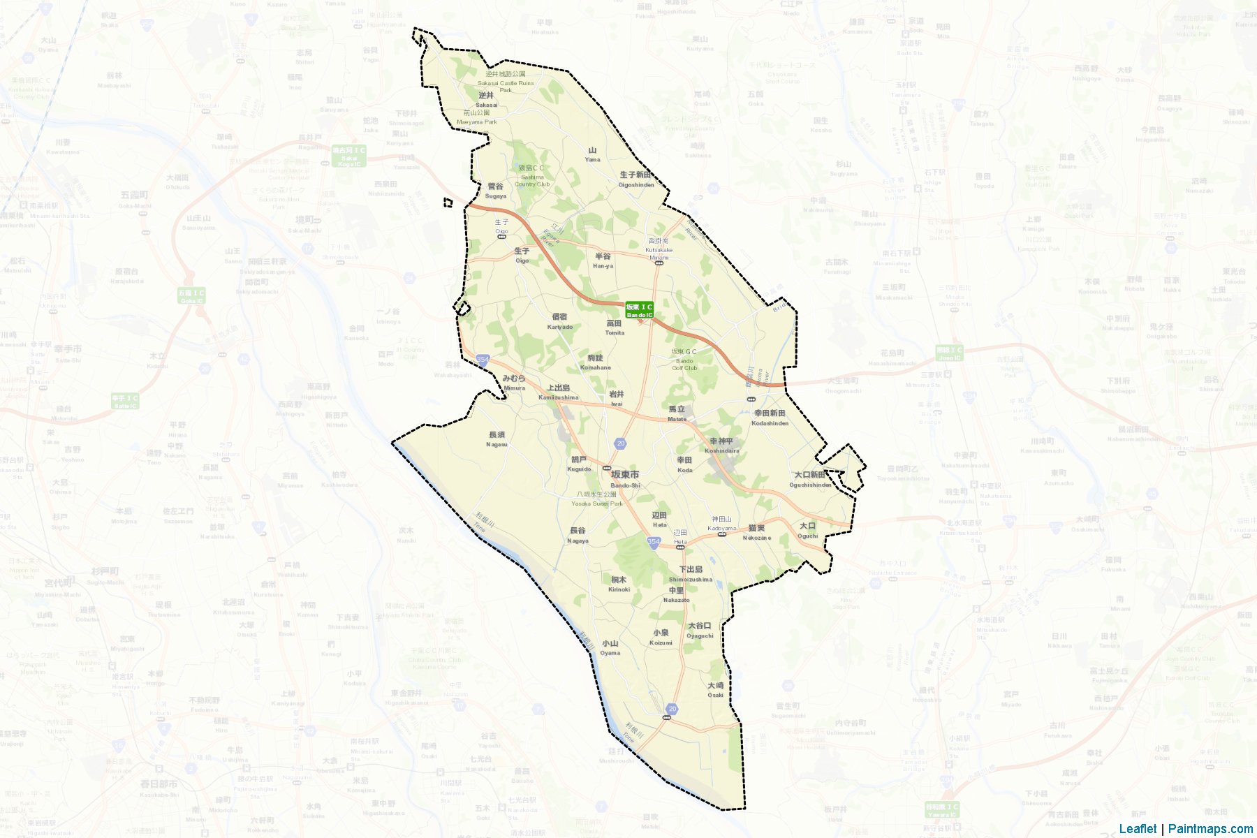 Muestras de recorte de mapas Bando (Ibaraki)-2