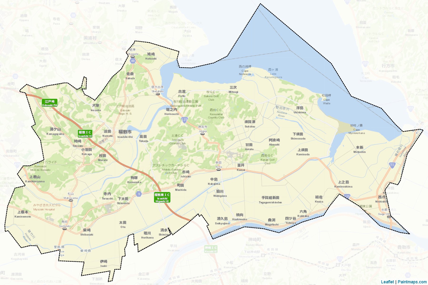 Inashiki (Ibaraki Prefecture) Map Cropping Samples-2