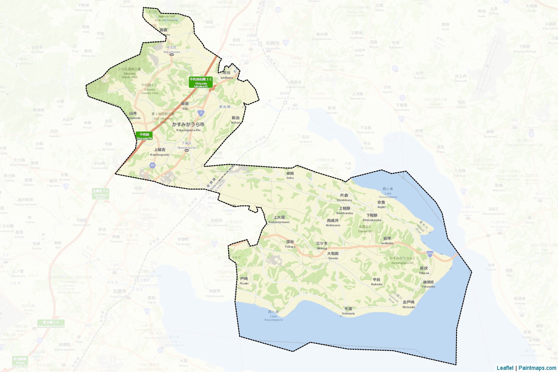 Muestras de recorte de mapas Kasumigaura (Ibaraki)-2