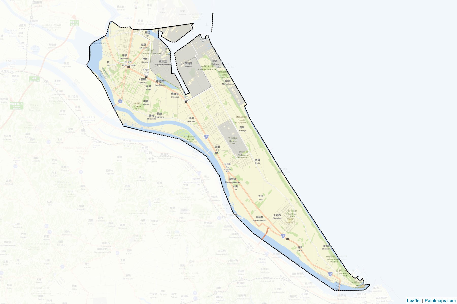 Muestras de recorte de mapas Kamisu (Ibaraki)-2