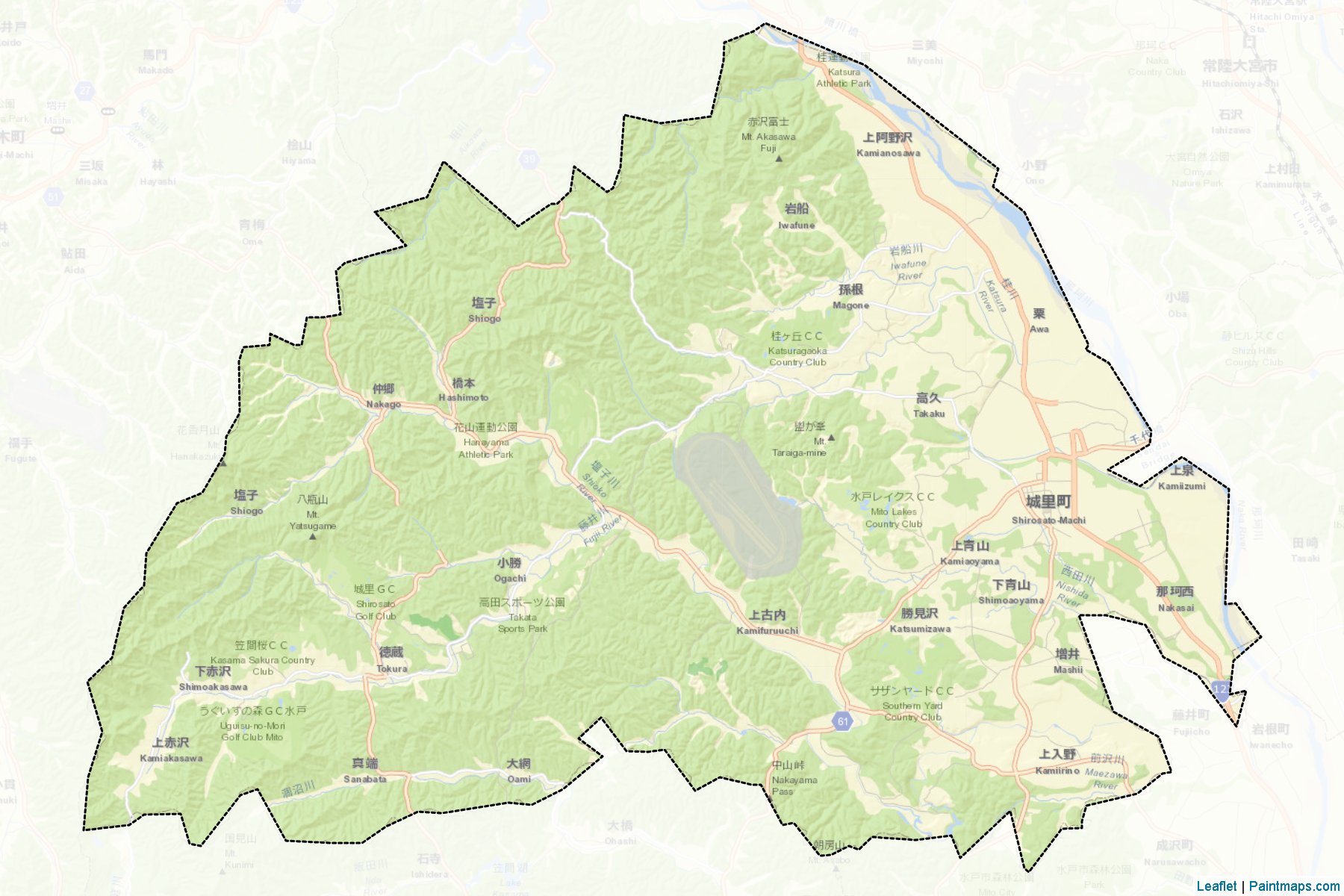 Shirosato (Ibaraki Prefecture) Map Cropping Samples-2