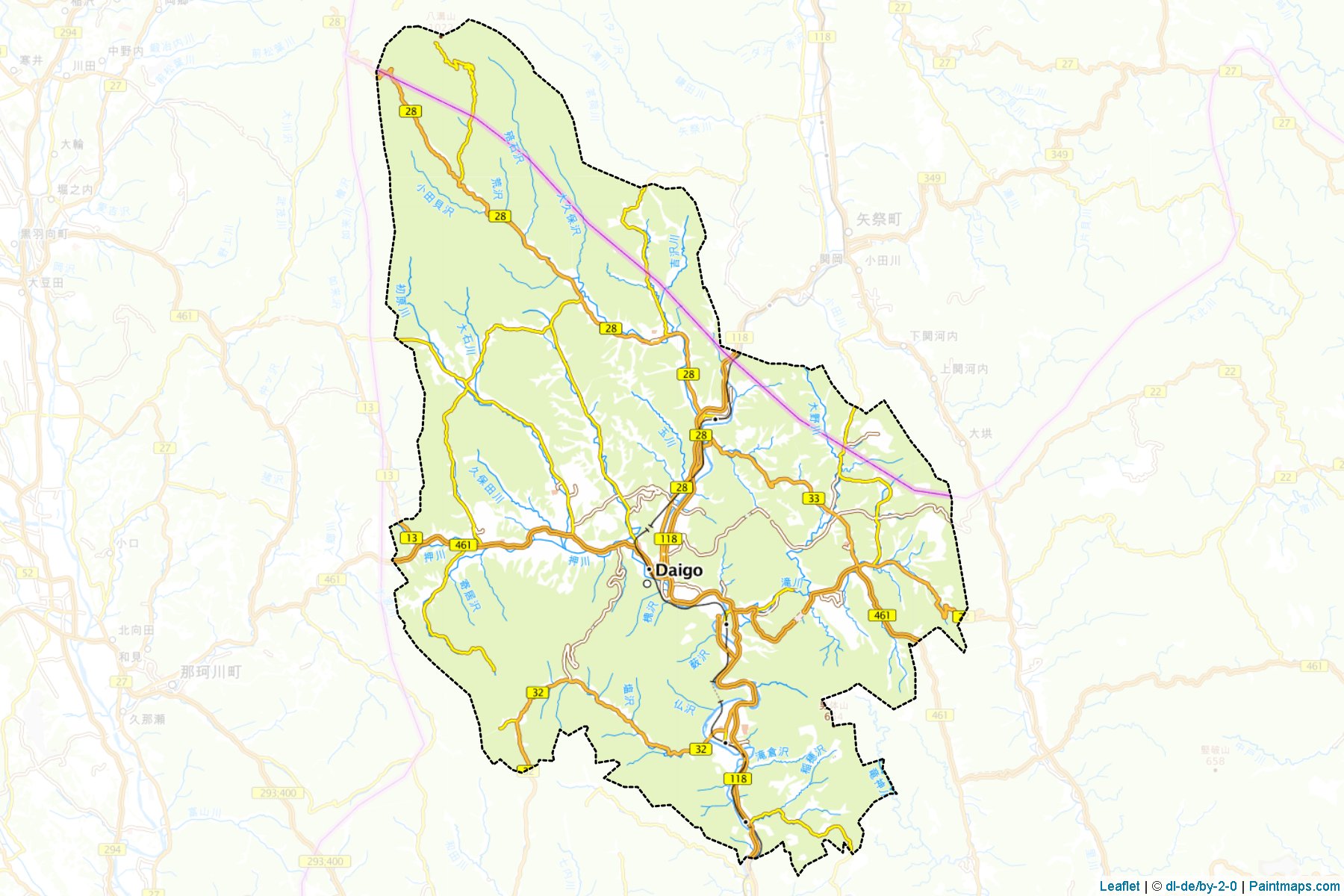 Muestras de recorte de mapas Daigo (Ibaraki)-1