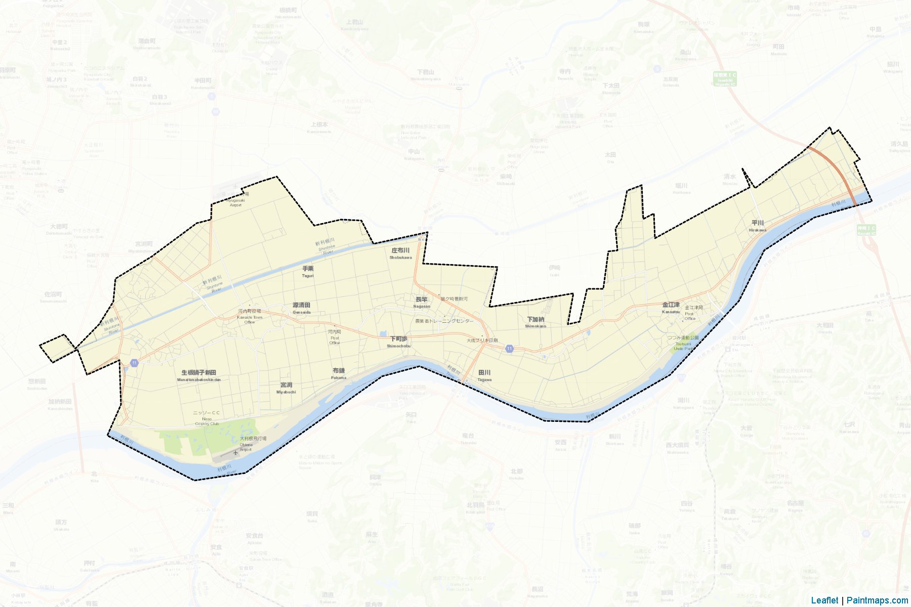 Kawachi (Ibaraki Prefecture) Map Cropping Samples-2