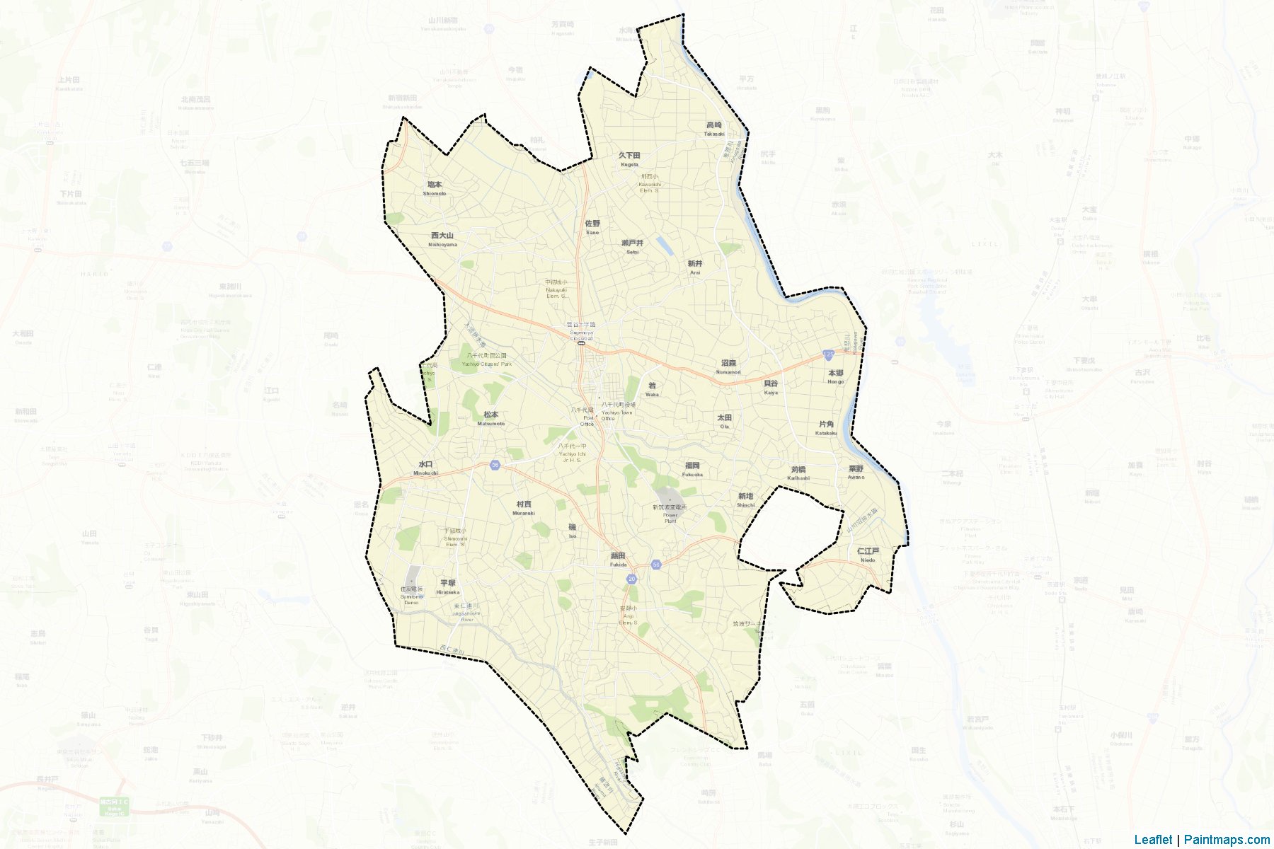 Yachiyo (Ibaraki Prefecture) Map Cropping Samples-2