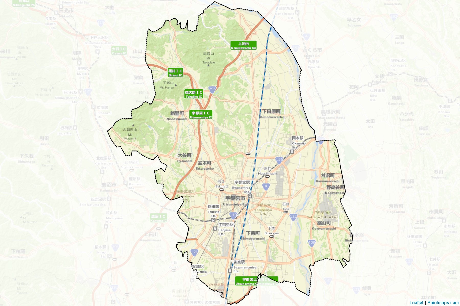 Utsunomiya (Tochigi Prefecture) Map Cropping Samples-2