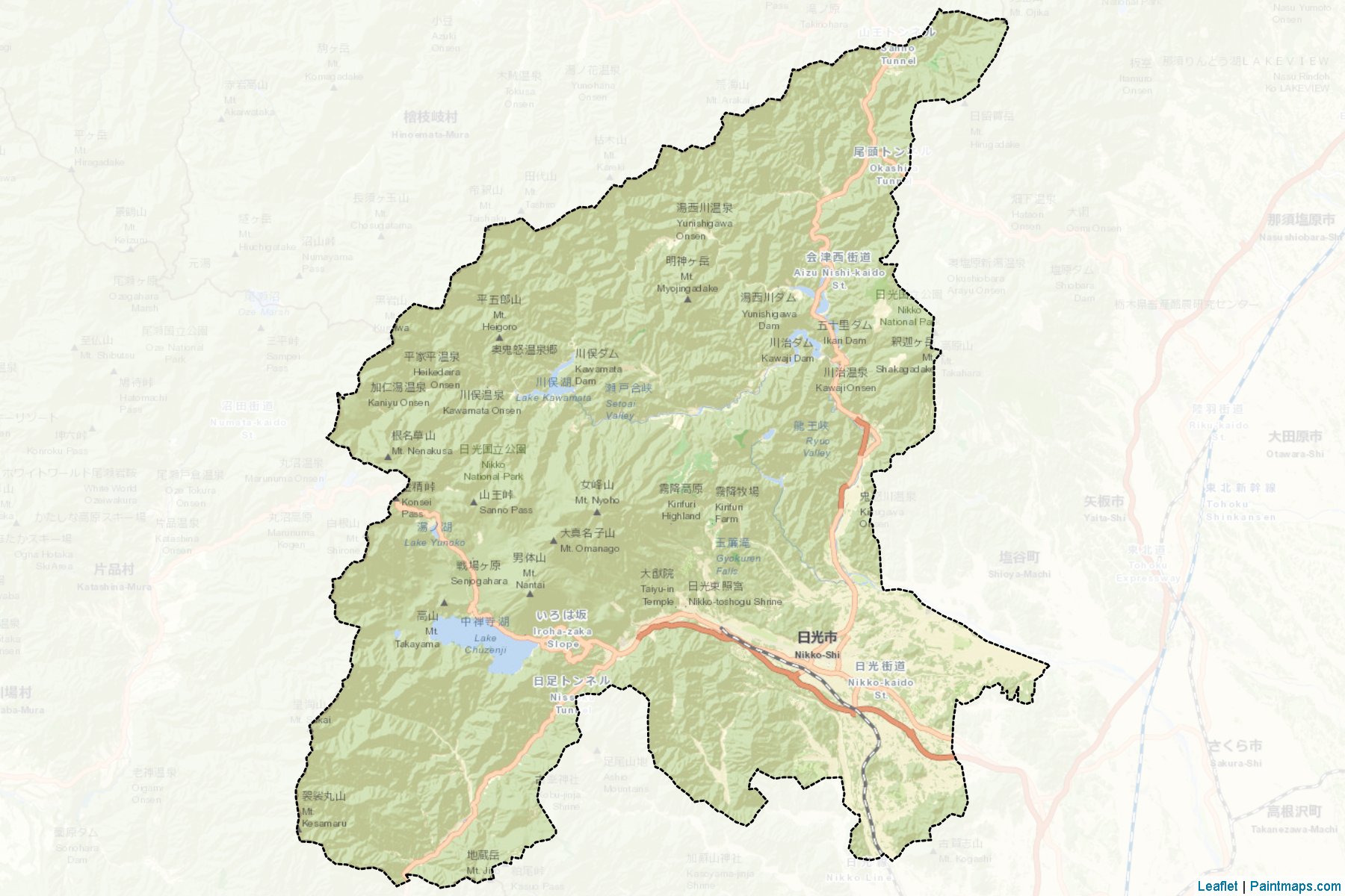 Muestras de recorte de mapas Nikko (Tochigi)-2