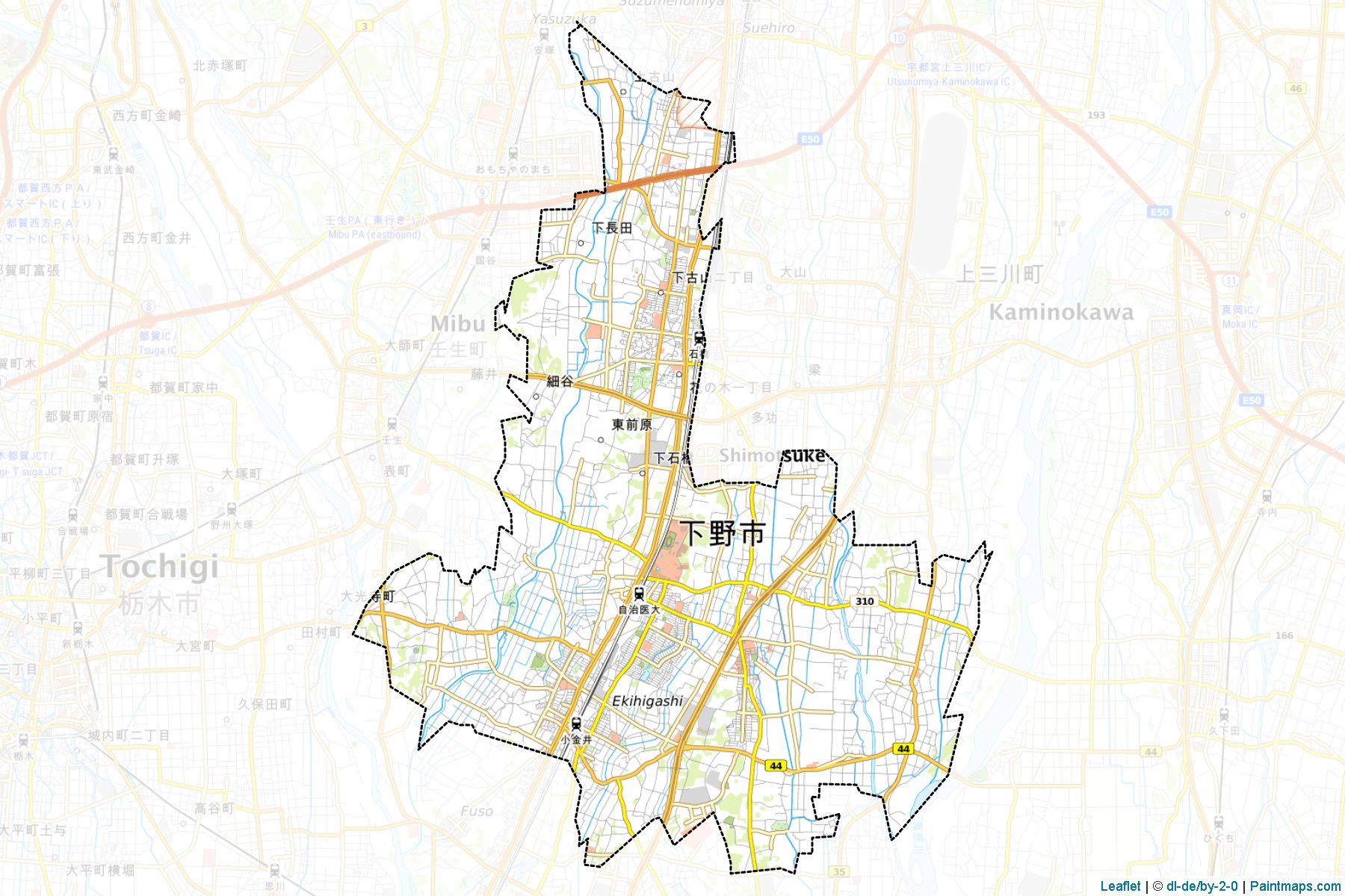 Shimotsuke (Tochigi) Haritası Örnekleri-1