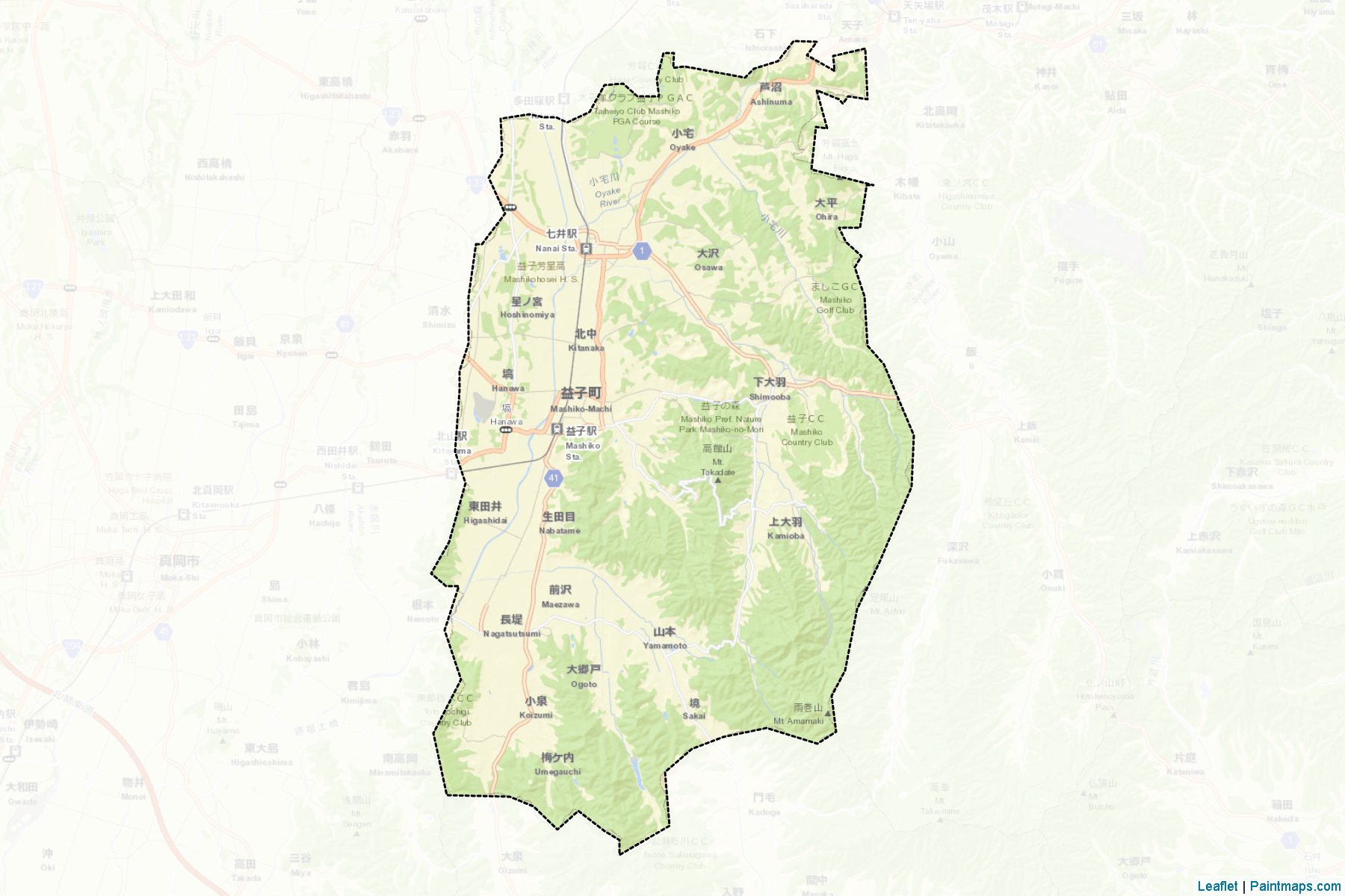 Mashiko (Tochigi Prefecture) Map Cropping Samples-2