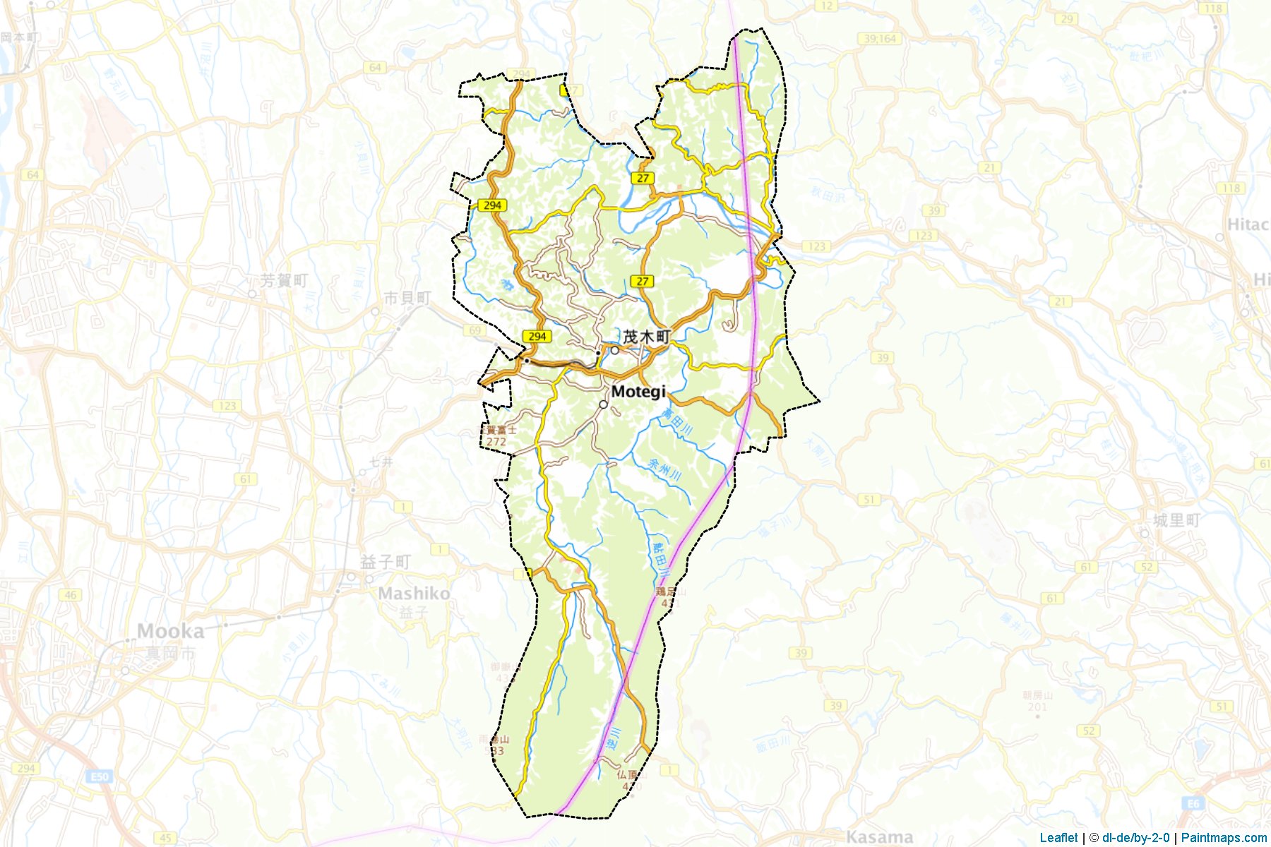 Motegi (Tochigi Prefecture) Map Cropping Samples-1