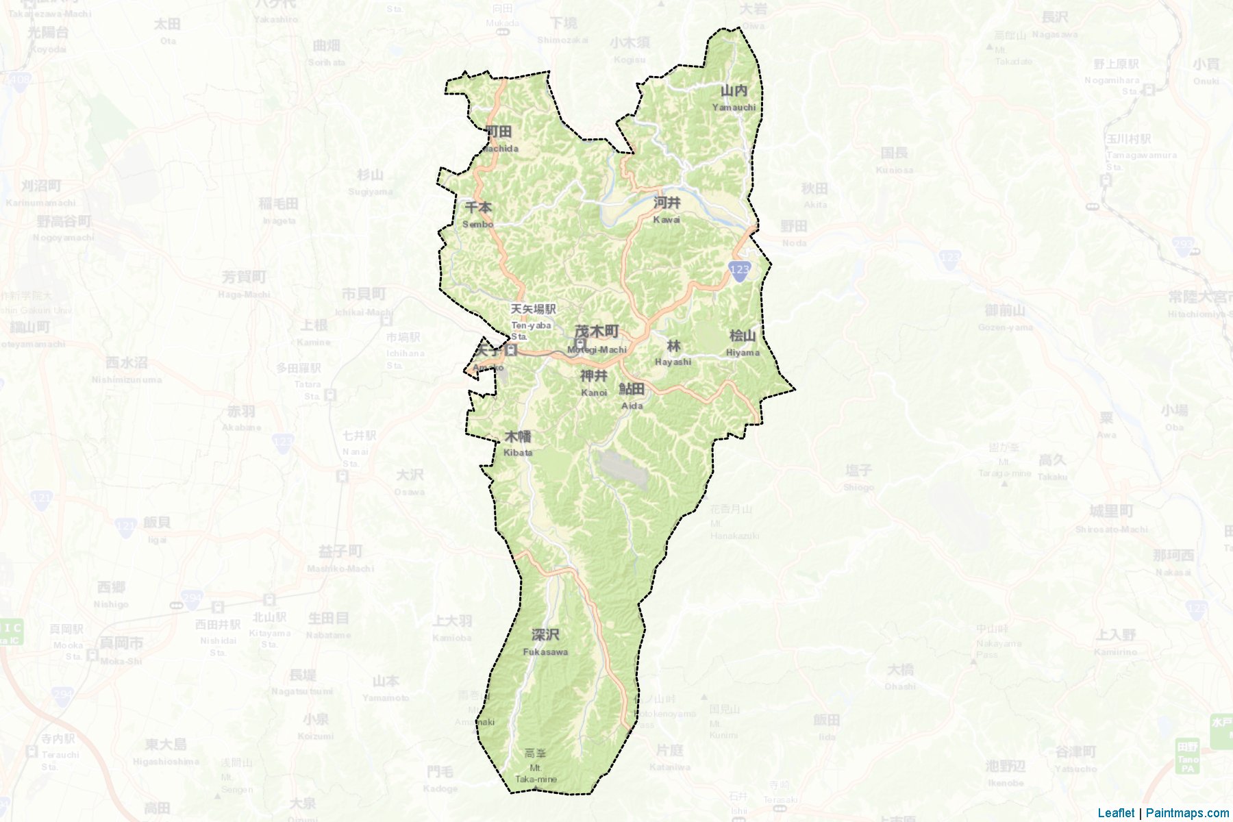 Motegi (Tochigi Prefecture) Map Cropping Samples-2