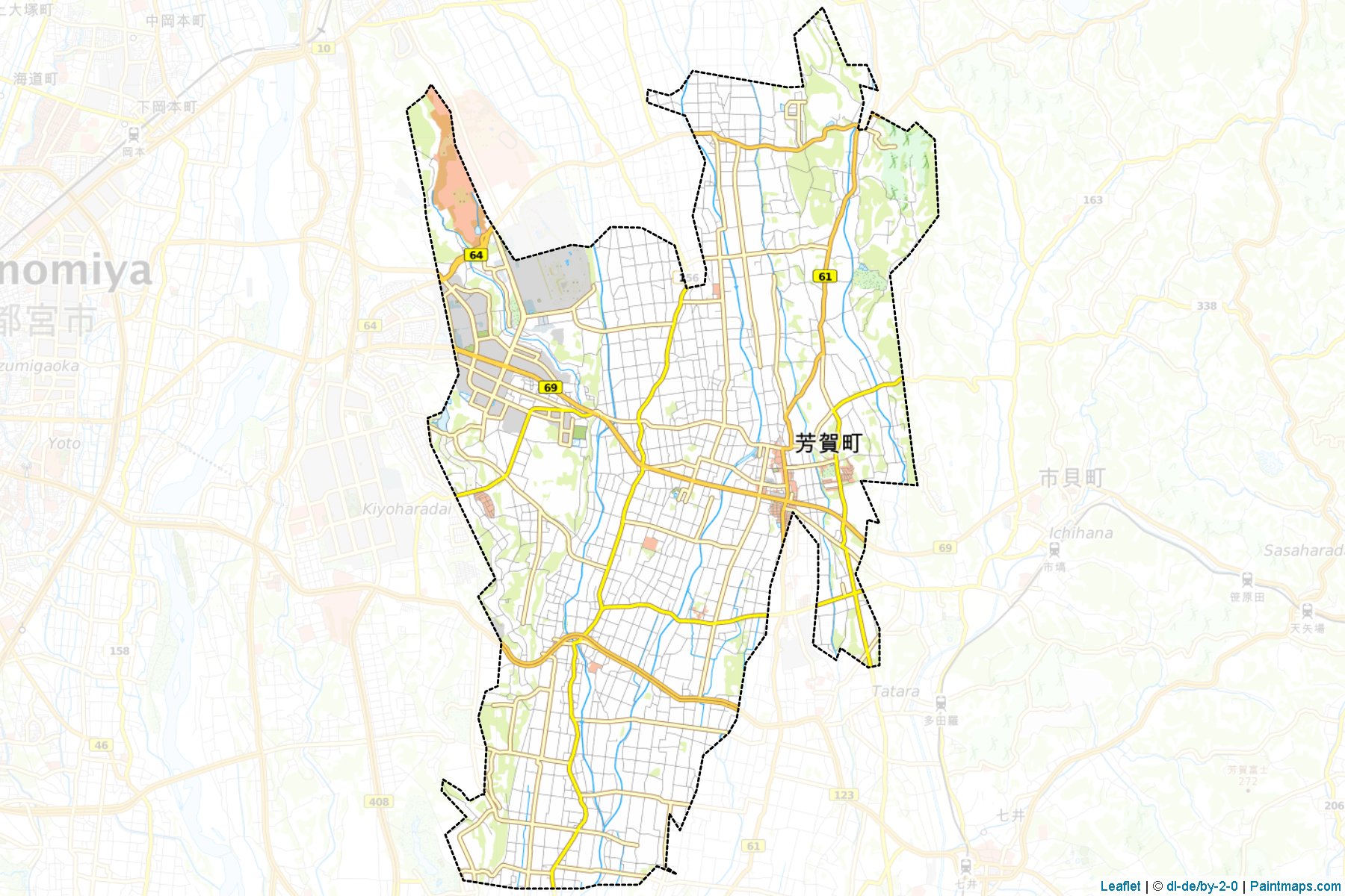 Haga (Tochigi Prefecture) Map Cropping Samples-1