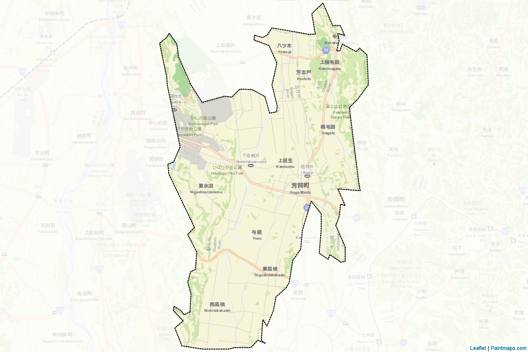 Haga (Tochigi Prefecture) Map Cropping Samples-2