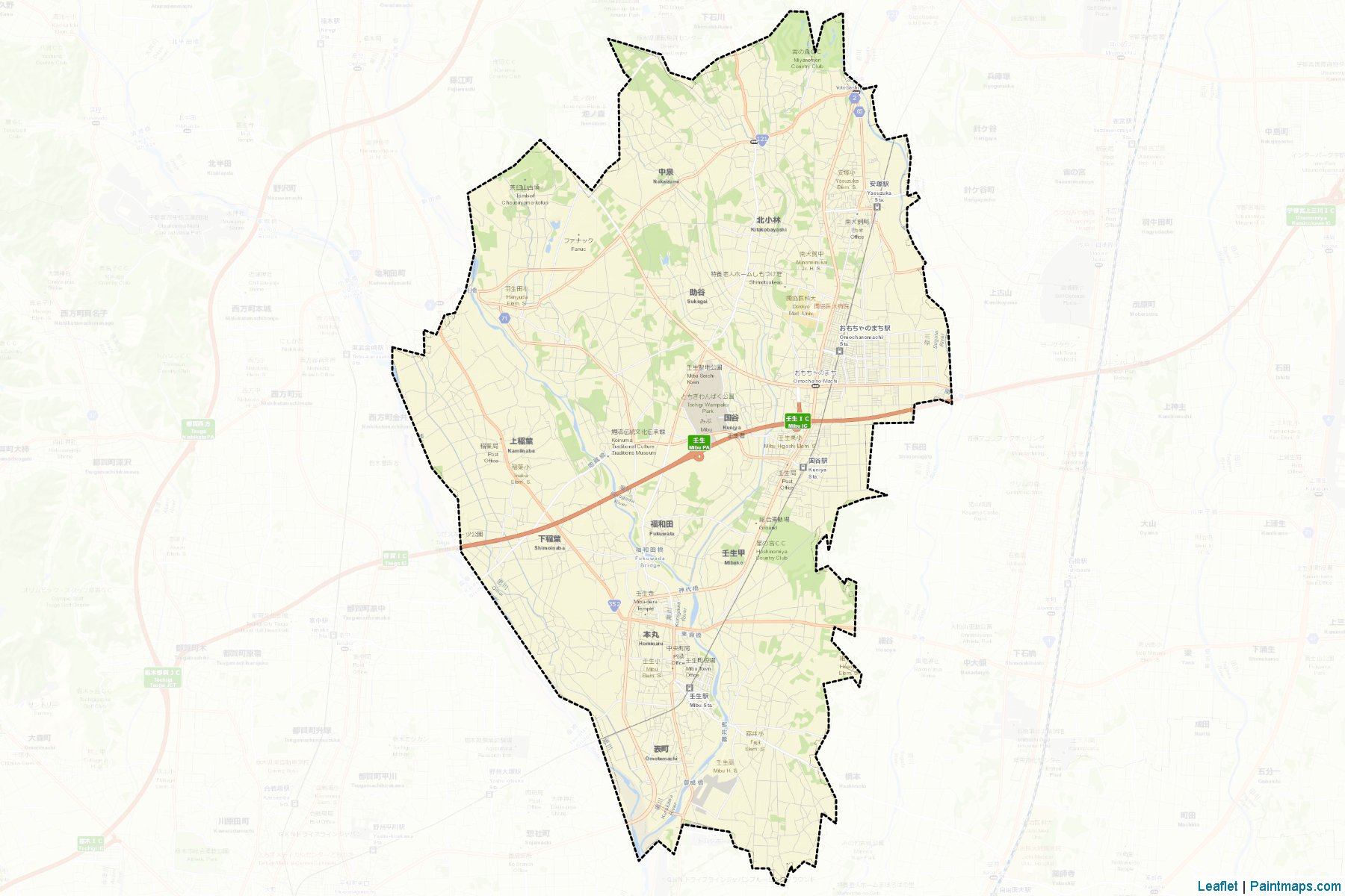 Mibu (Tochigi Prefecture) Map Cropping Samples-2