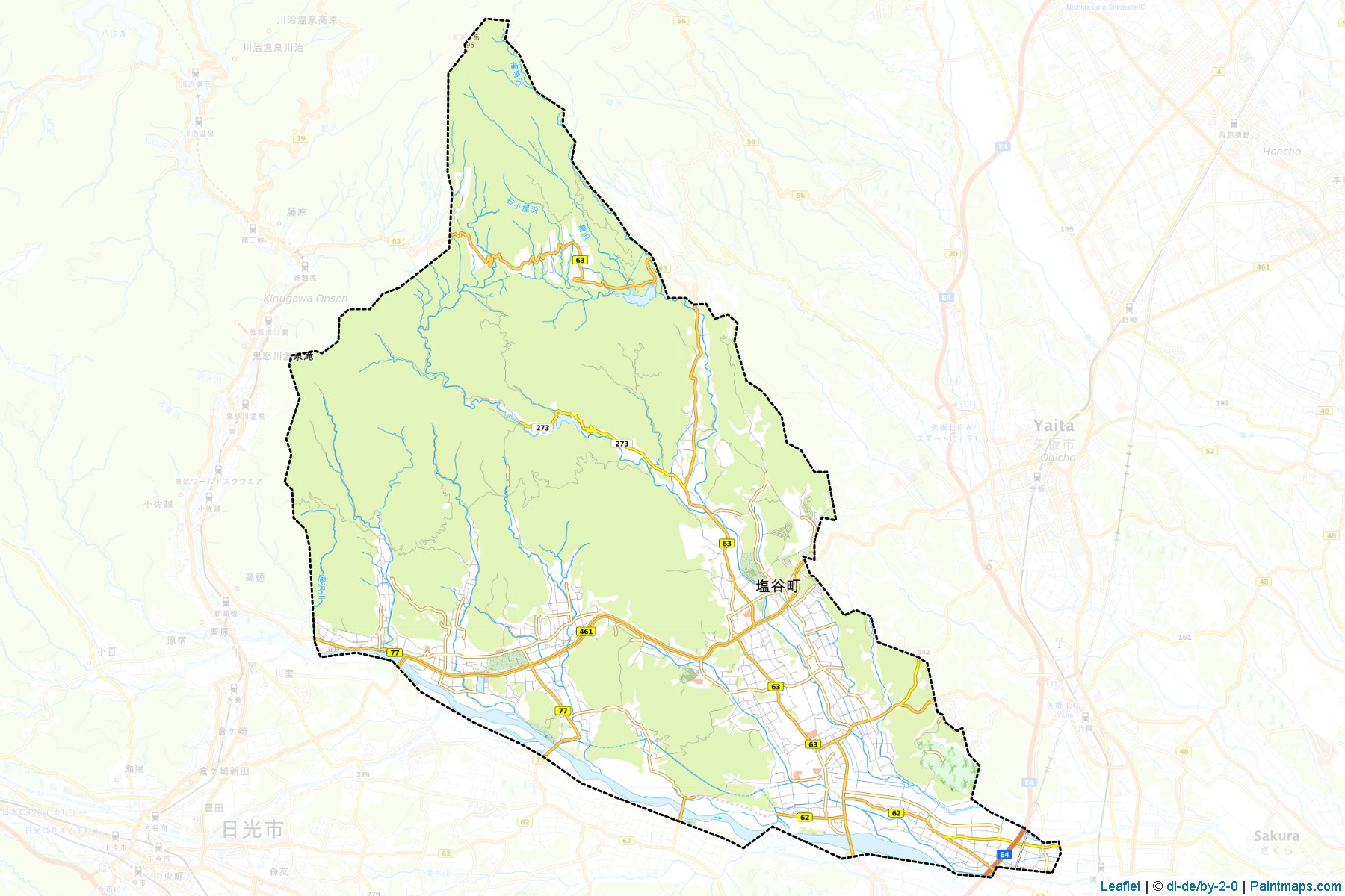 Shioya (Tochigi Prefecture) Map Cropping Samples-1