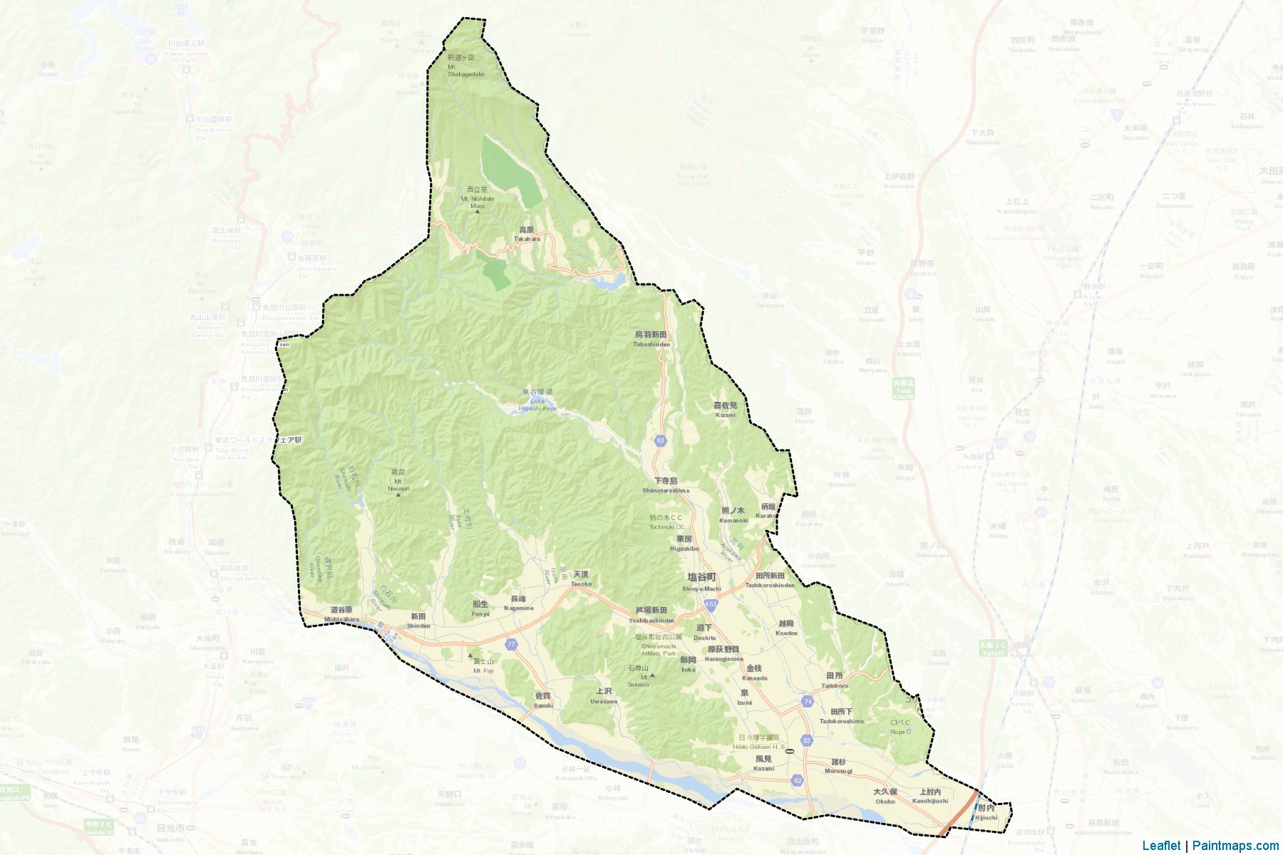 Shioya (Tochigi Prefecture) Map Cropping Samples-2