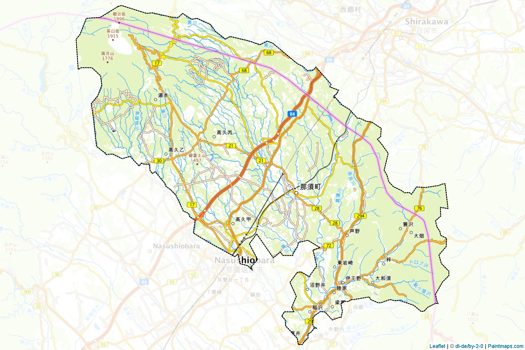 Muestras de recorte de mapas Nasu (Tochigi)-1