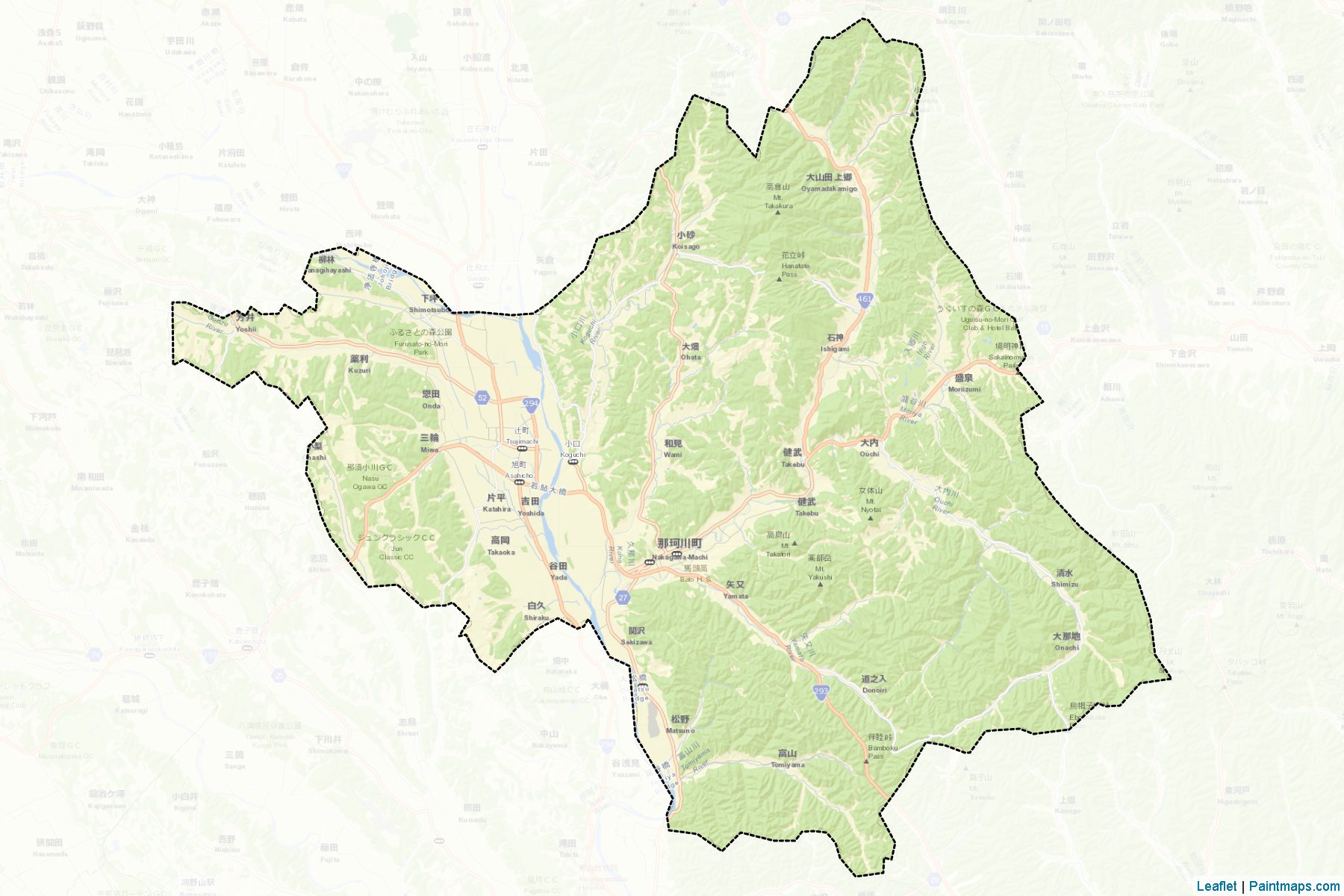 Nakagawa (Tochigi Prefecture) Map Cropping Samples-2