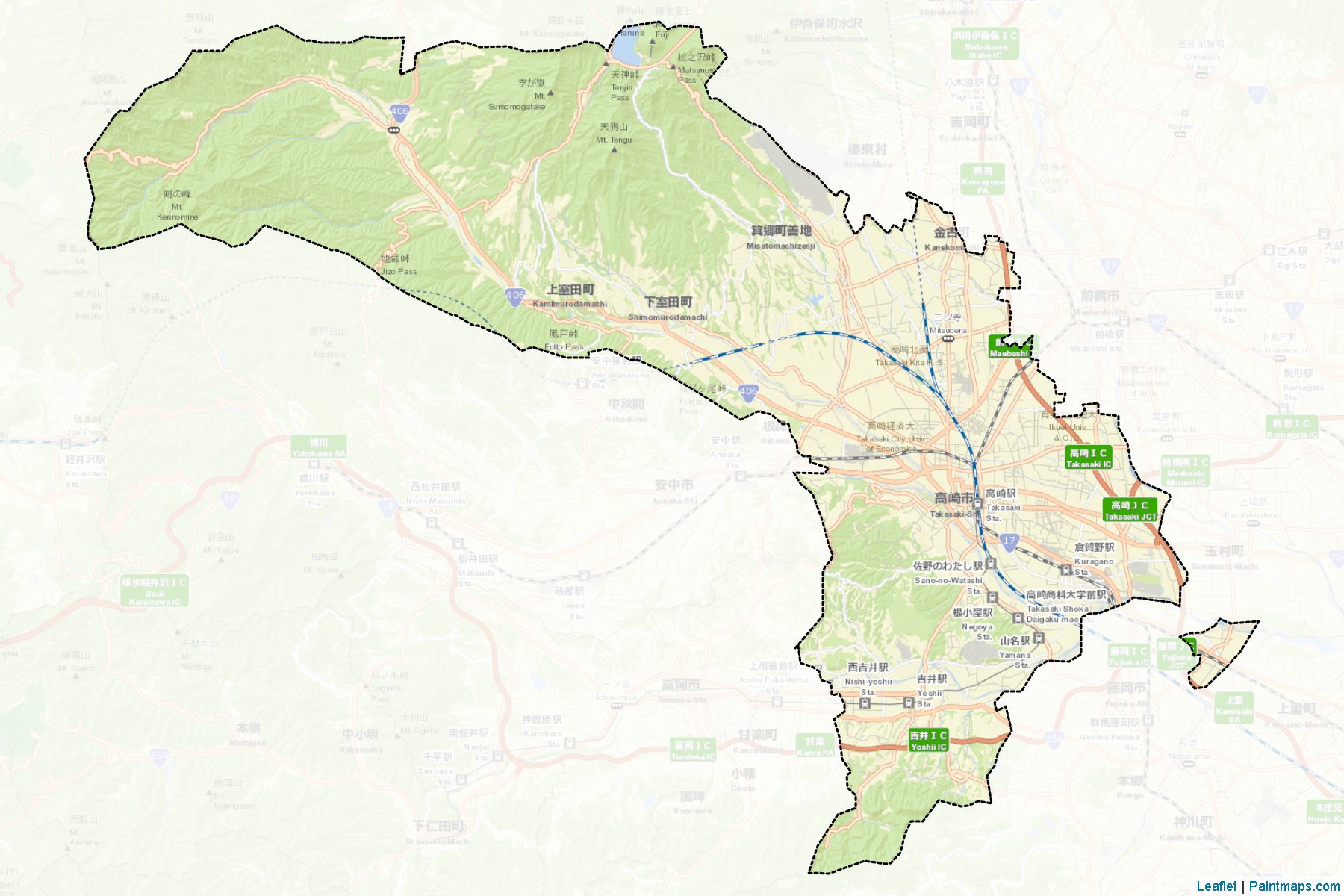 Takasaki (Gunma Prefecture) Map Cropping Samples-2